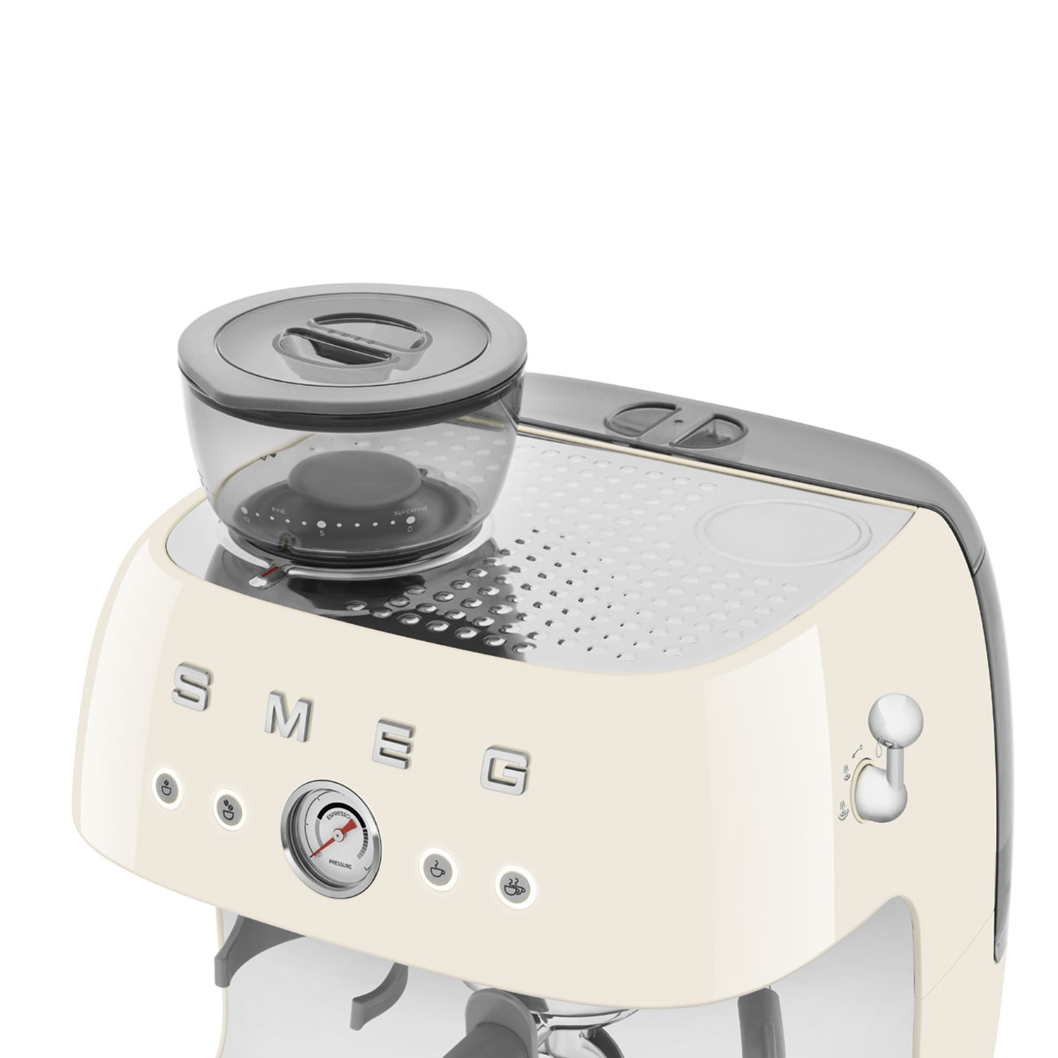 smeg egf03 siebtraeger espressomaschine creme behaelter leer 95355