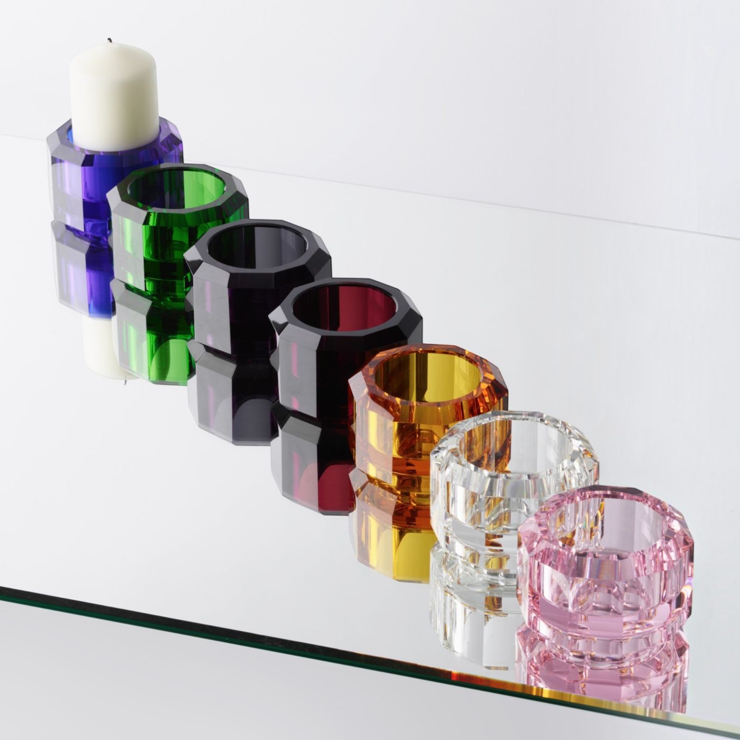 Decor Walther - KRISTALL Kerzenhalter anthrazit