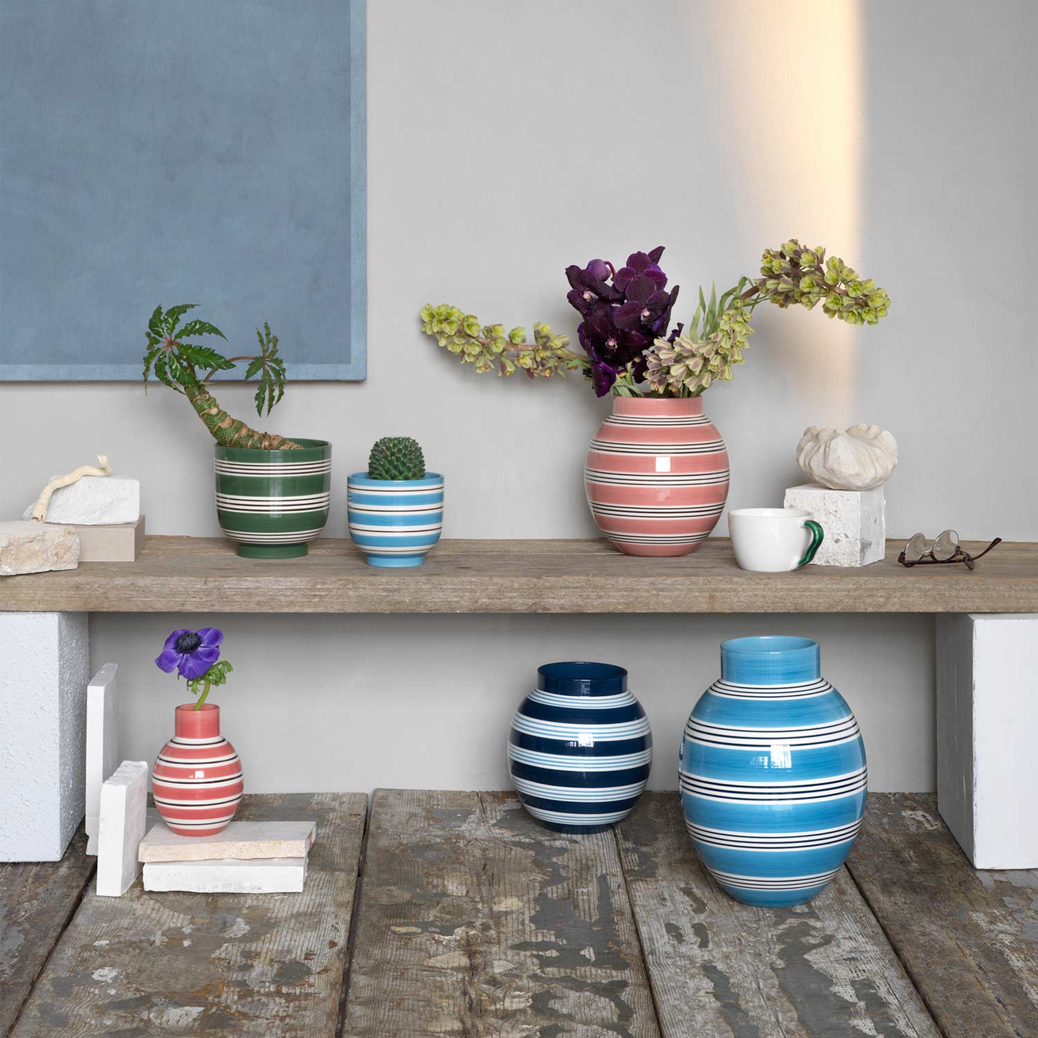 kaehler omaggio nuovo vase rosa ubertopf 74117