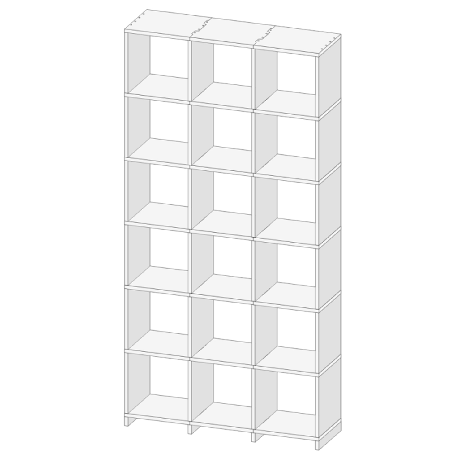 mocoba - Regal Classic 6x3 weiß/weiße Kanten