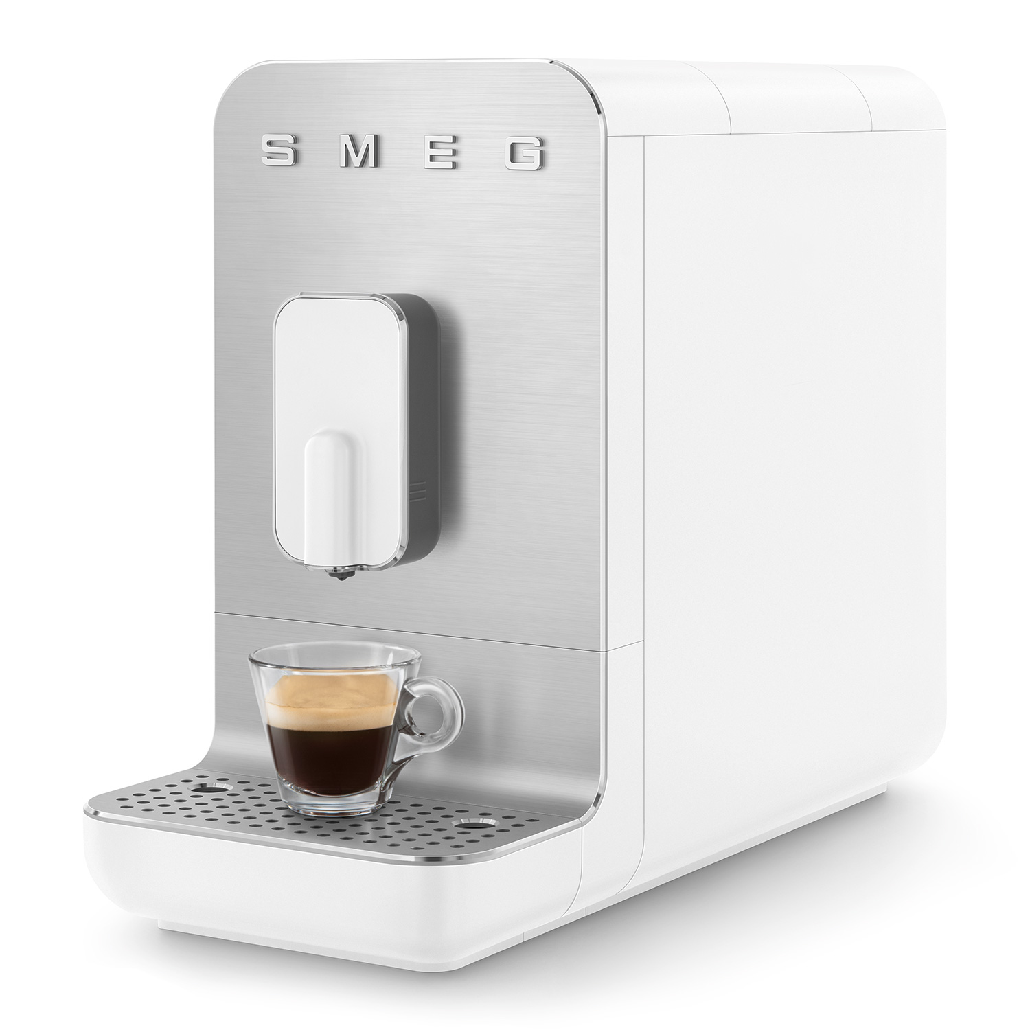 smeg kaffeevollautomat weiss mit kaffee 67198