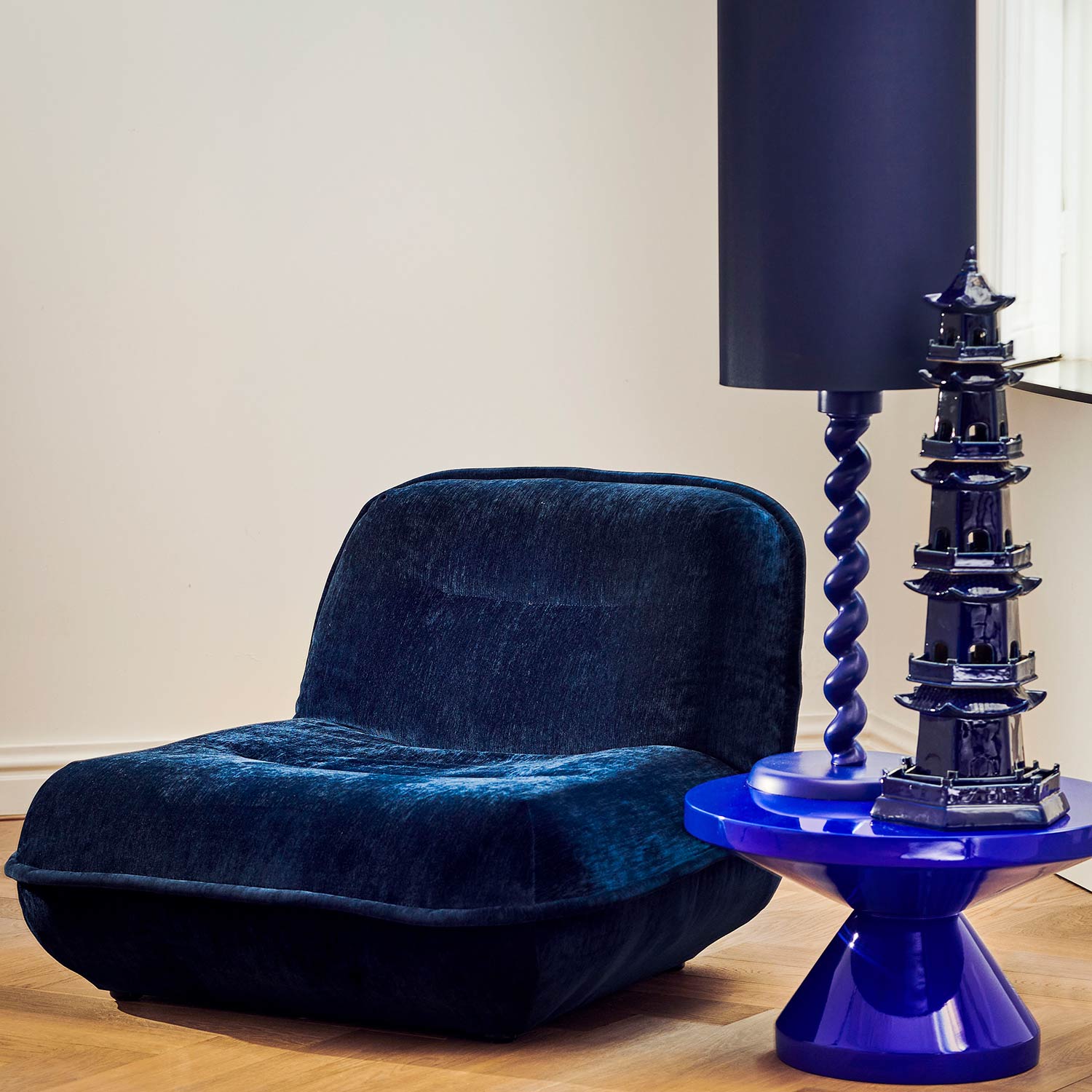 pols potten zig zag kaffeetisch dunkelblau sessel 97759