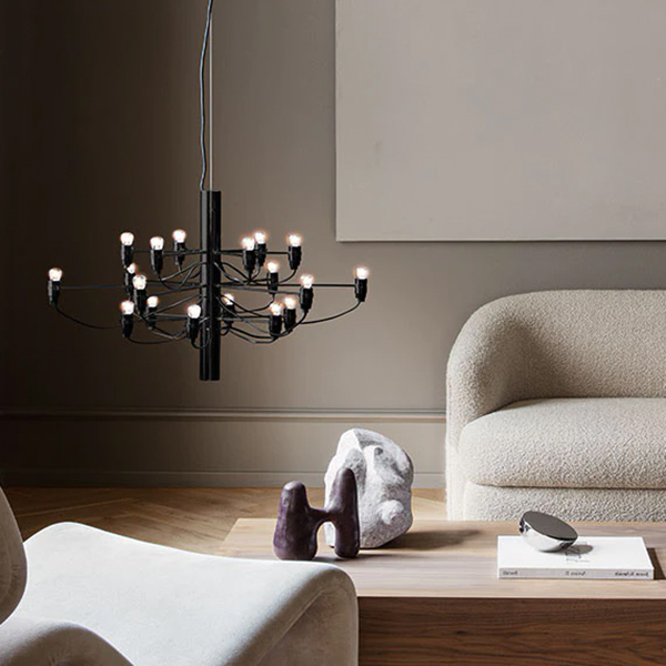 flos kronleuchter 2097 18 schwarz lounge ecke 64071