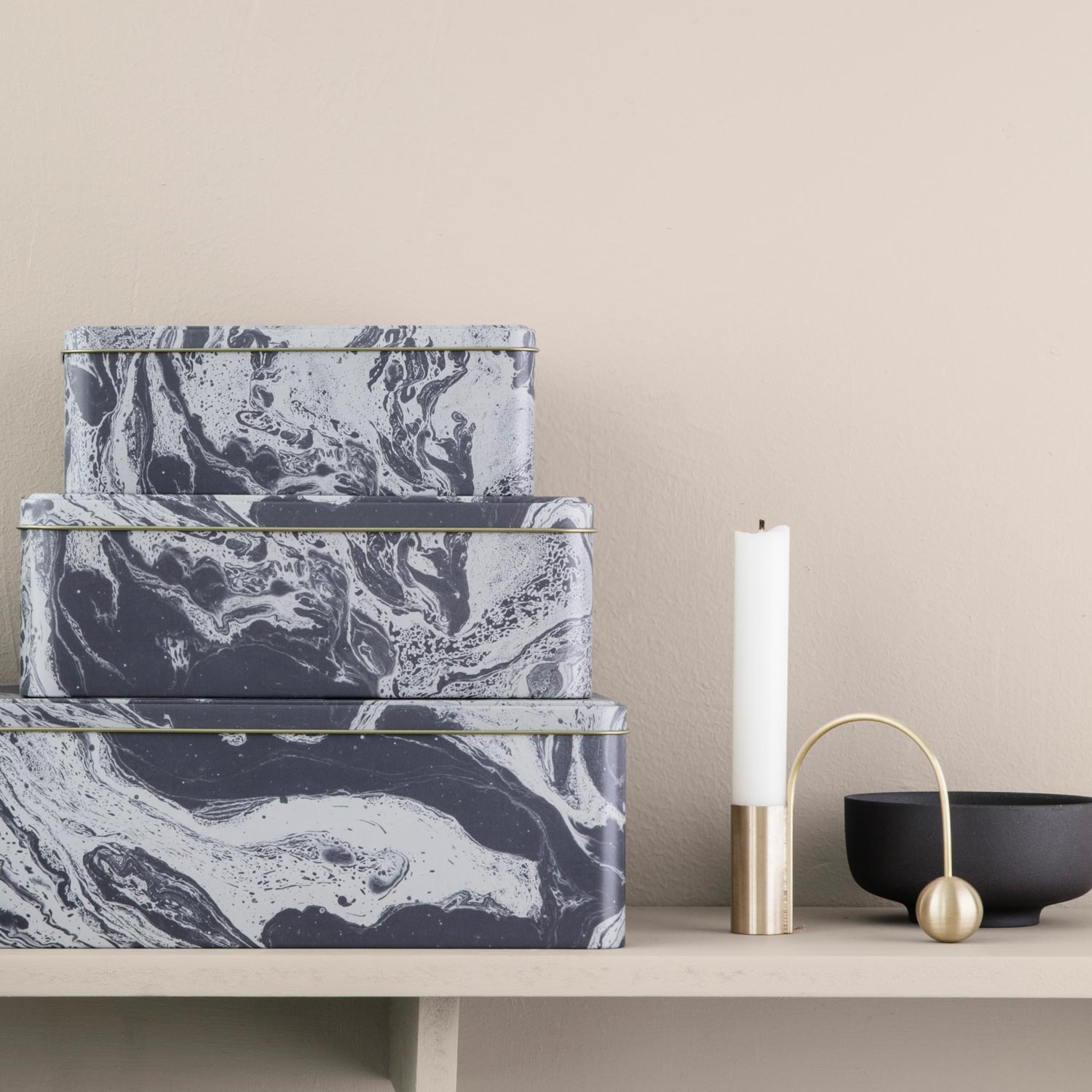 raum blick ferm living balance candle holder kerzenstaender gold 58970