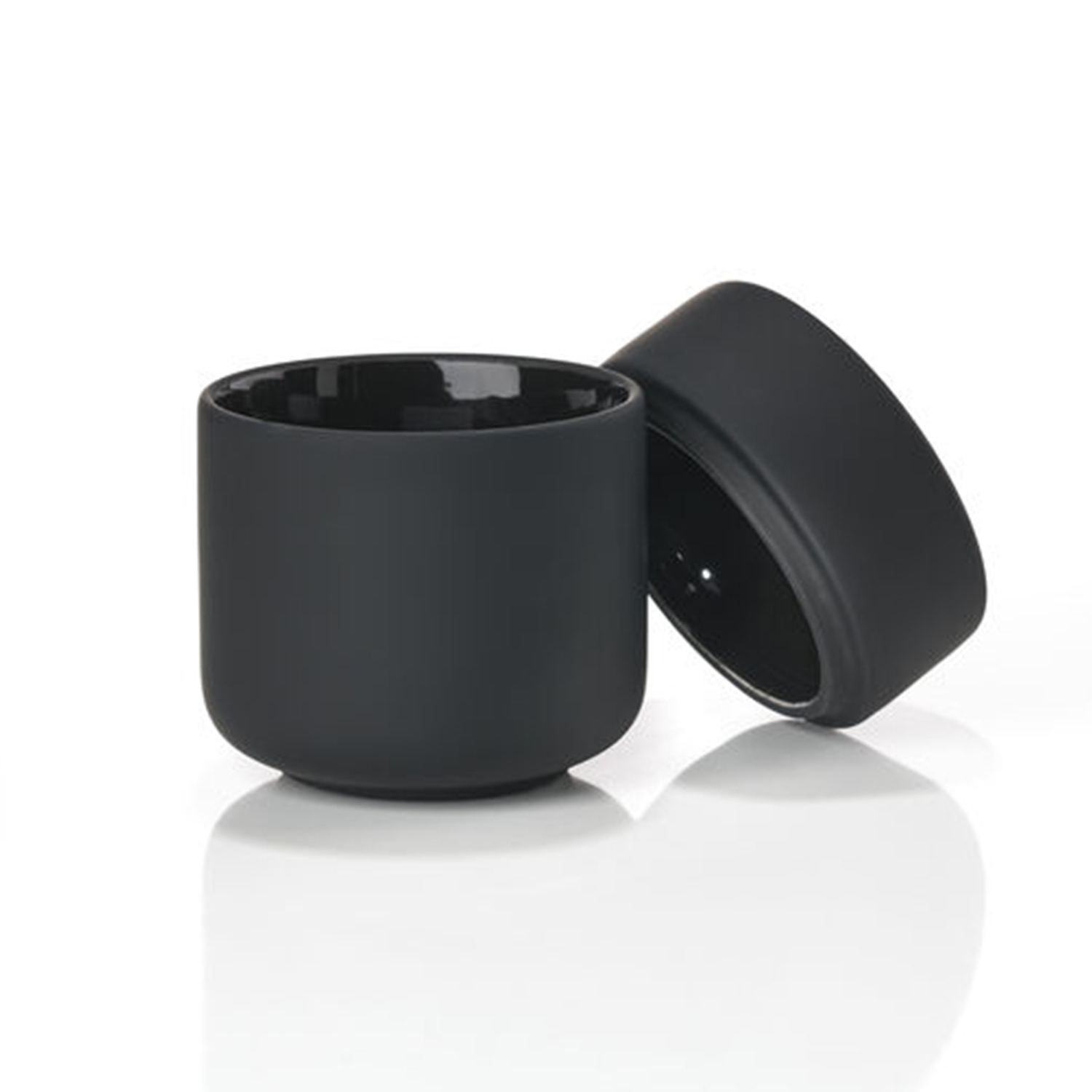 Zone Denmark Ume Gefaess mit Deckel schwarz offen 105407