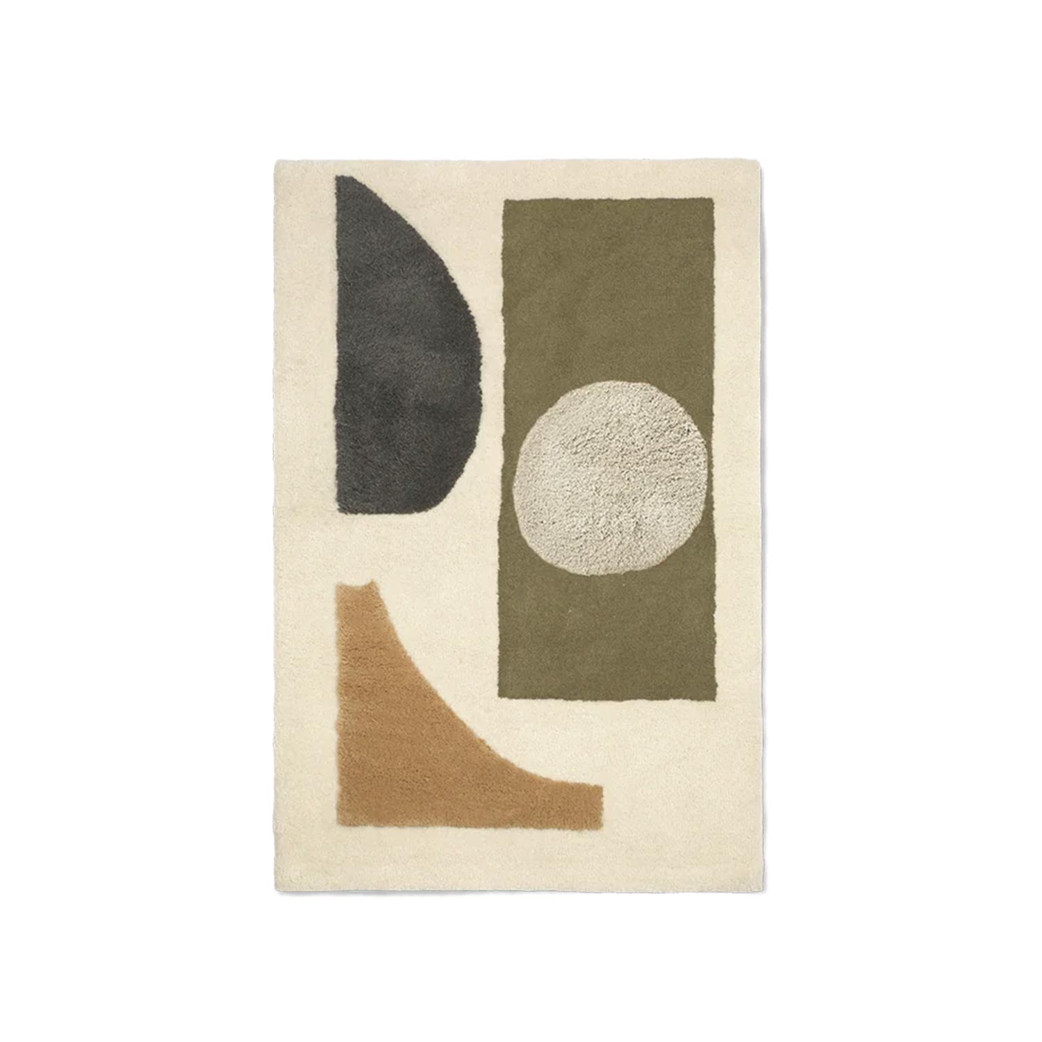 ferm LIVING Bloco Taftteppich Small Green Offwhite 104252