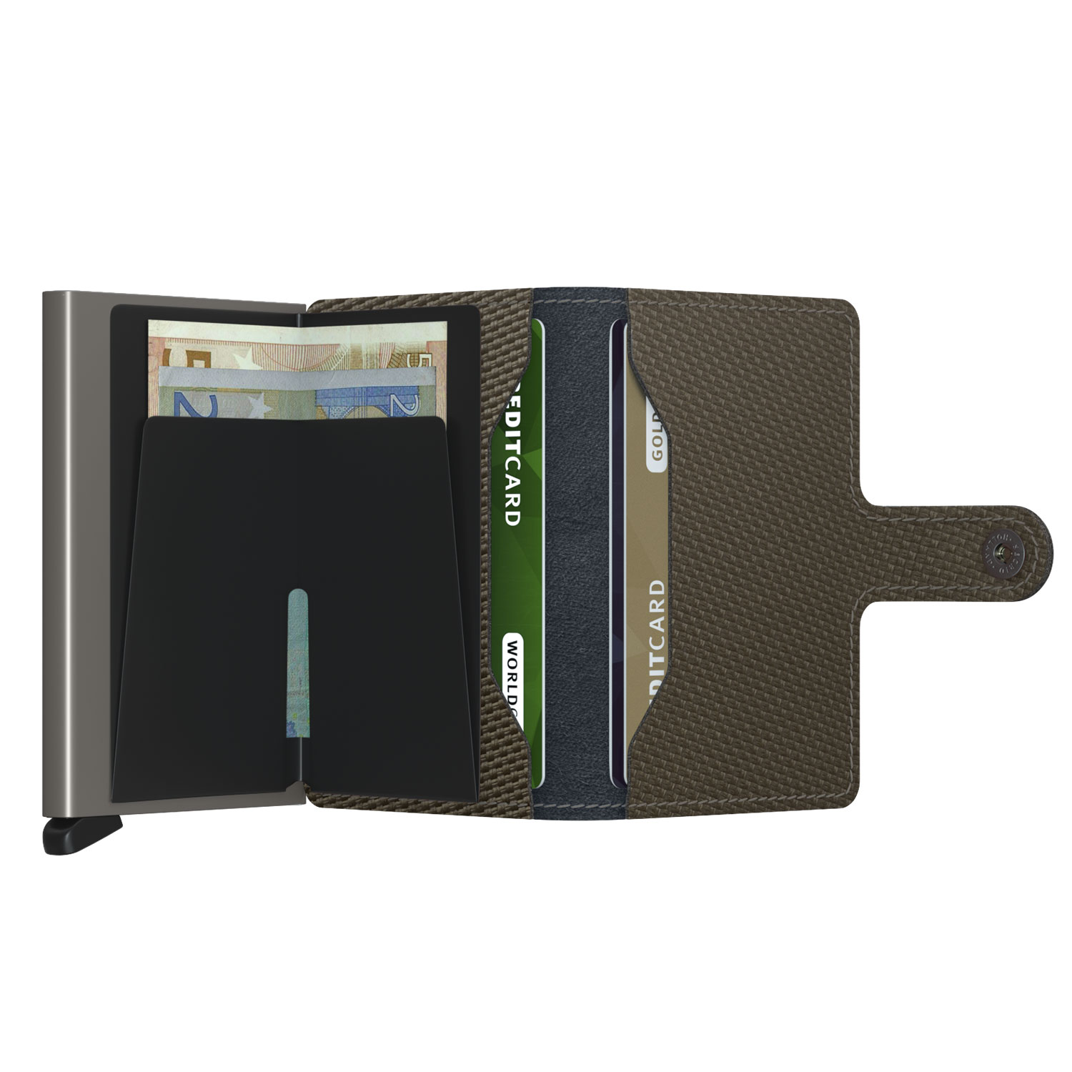 secrid miniwallet carbon khaki offen 83644