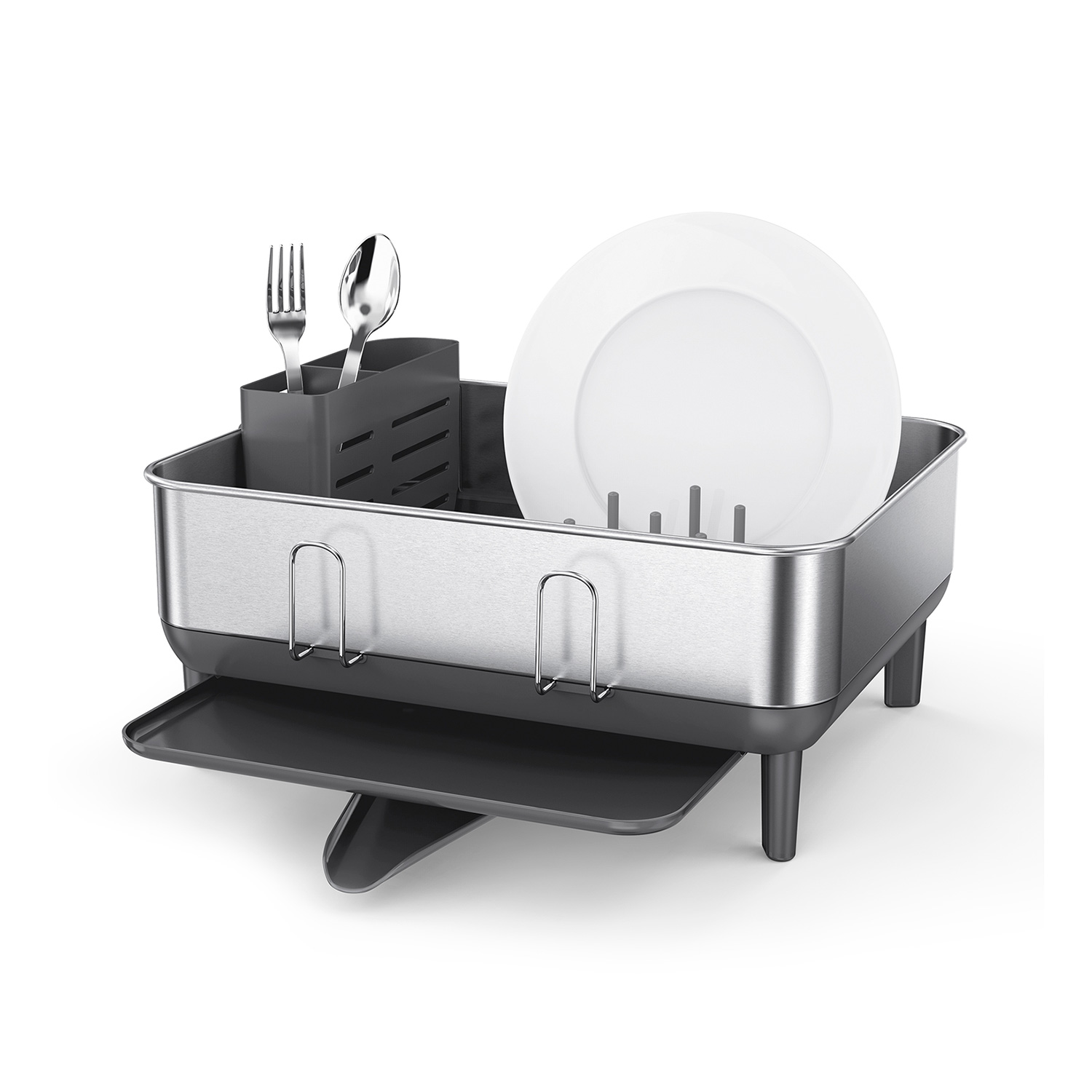 simplehuman abtropfgestell stahlrahmen grau kompakt 98389