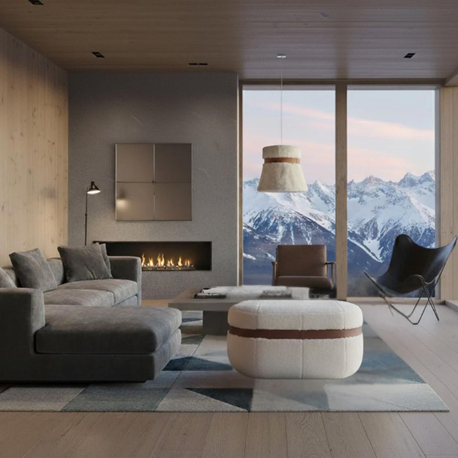 Cuero - Sheepskin Pouf oval cloud