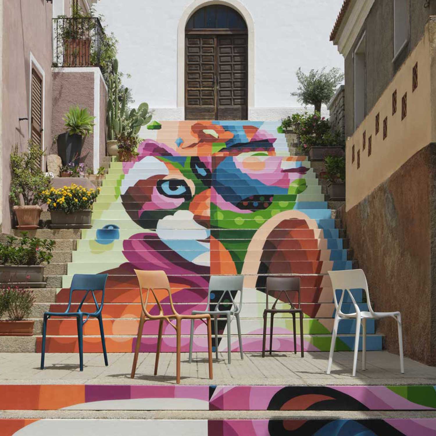 Kartell - A.I. light Stuhl hellbraun