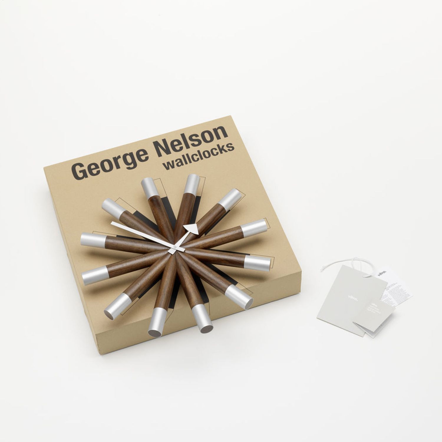 Vitra - Wheel Clock nussbaum/aluminium