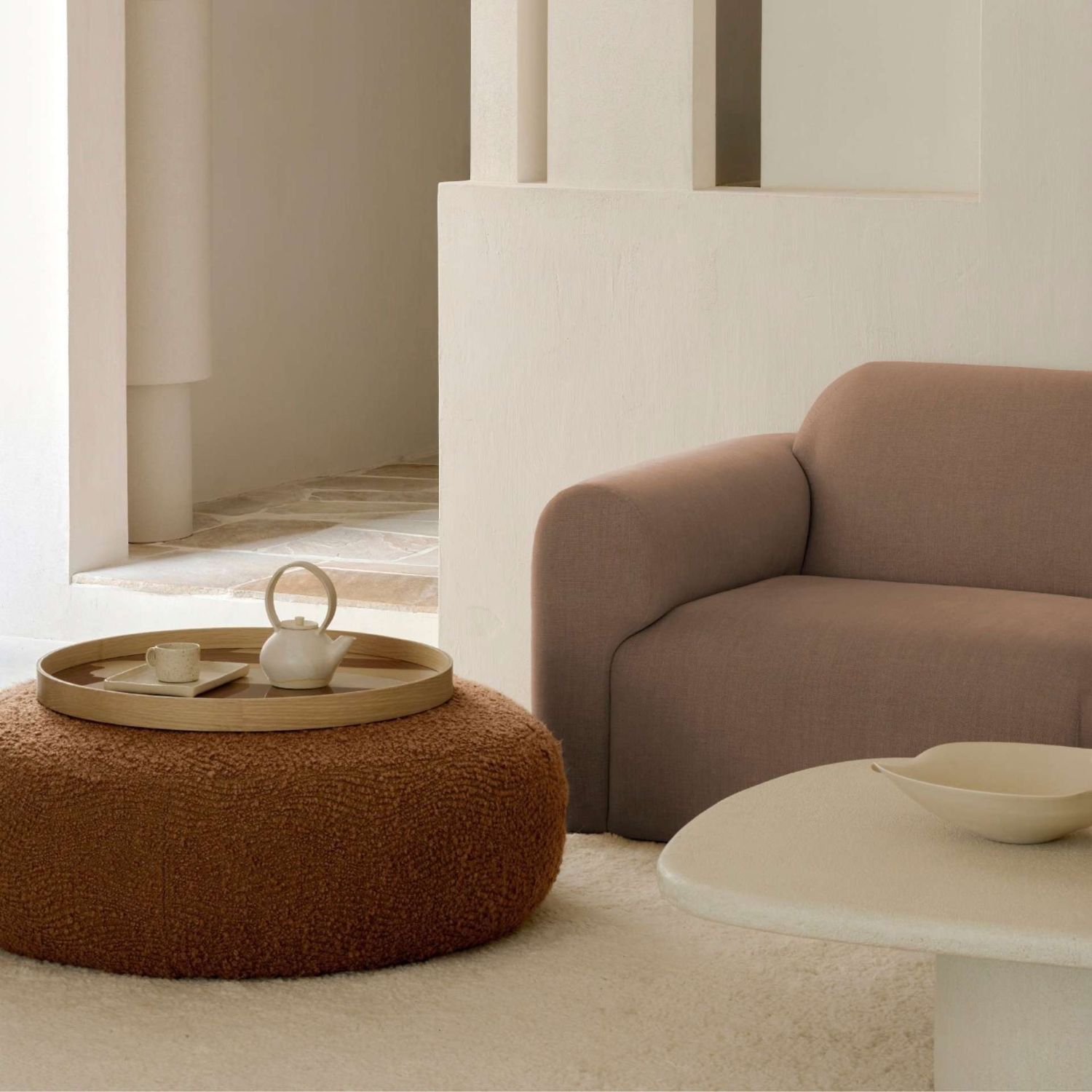 Ethnicraft - Orb Sitzhocker cinnamon