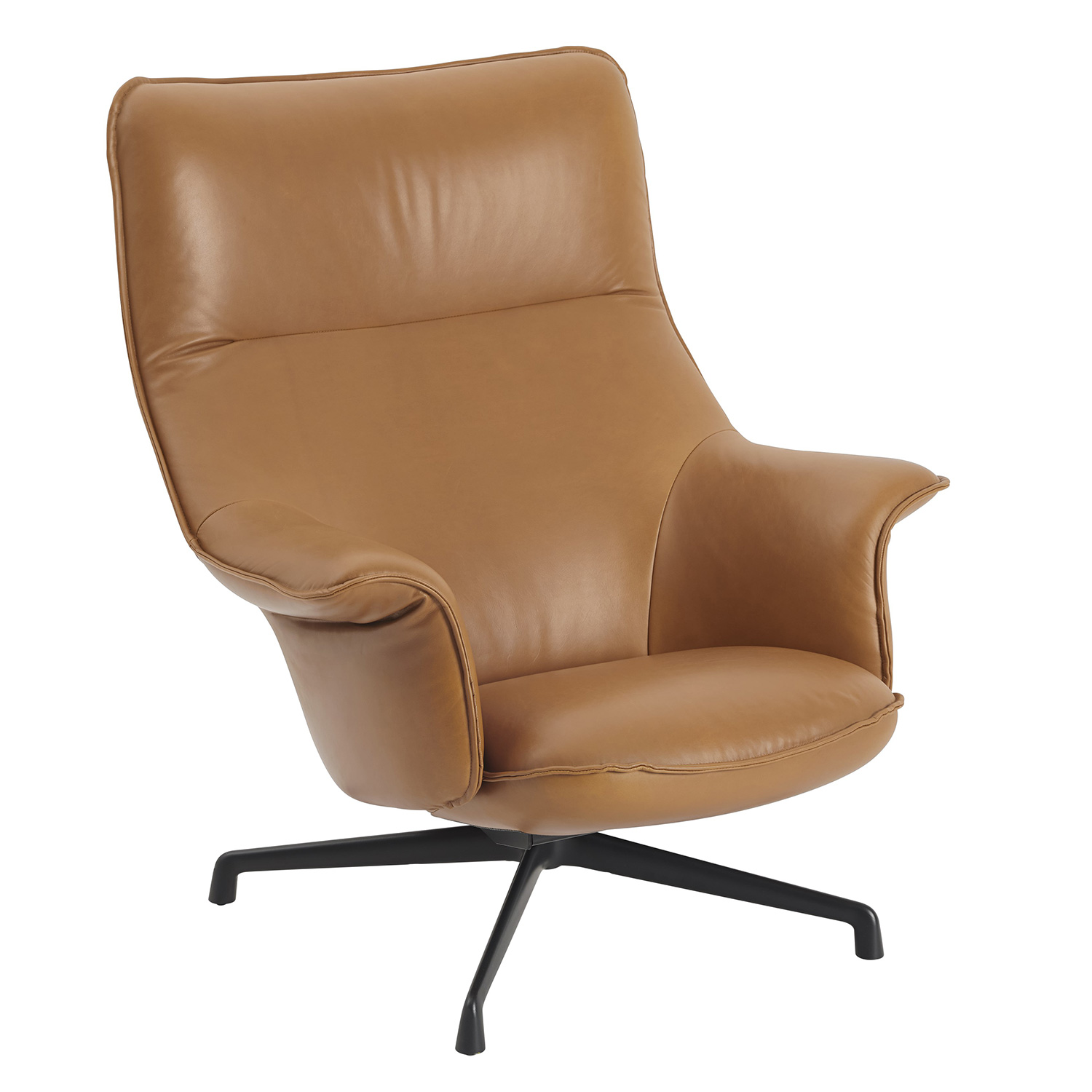 muuto Doze lounge chair refine leather cognac anthracite swivel 99202