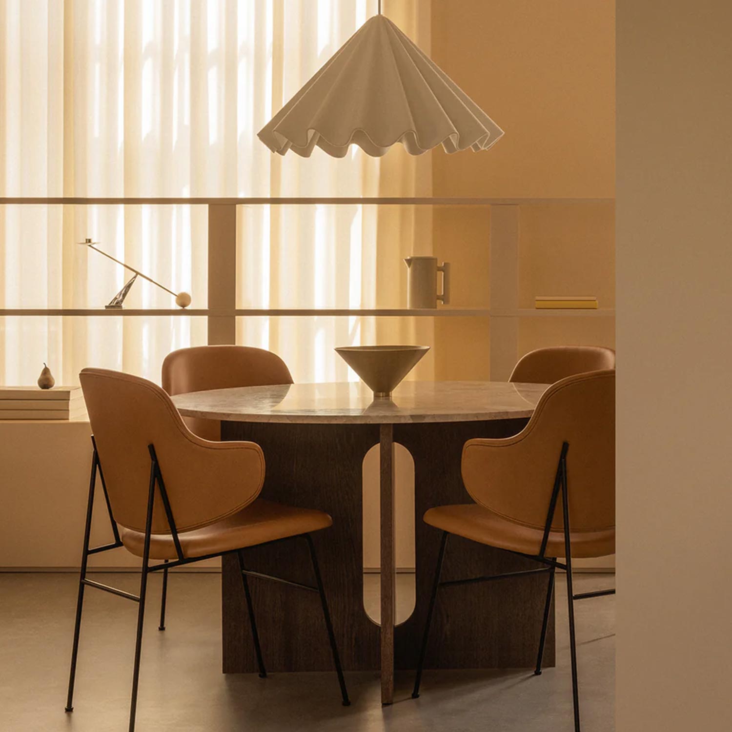 Audo - Androgyne Ø120 cm Natural Oak/Grey Galaxy Marble