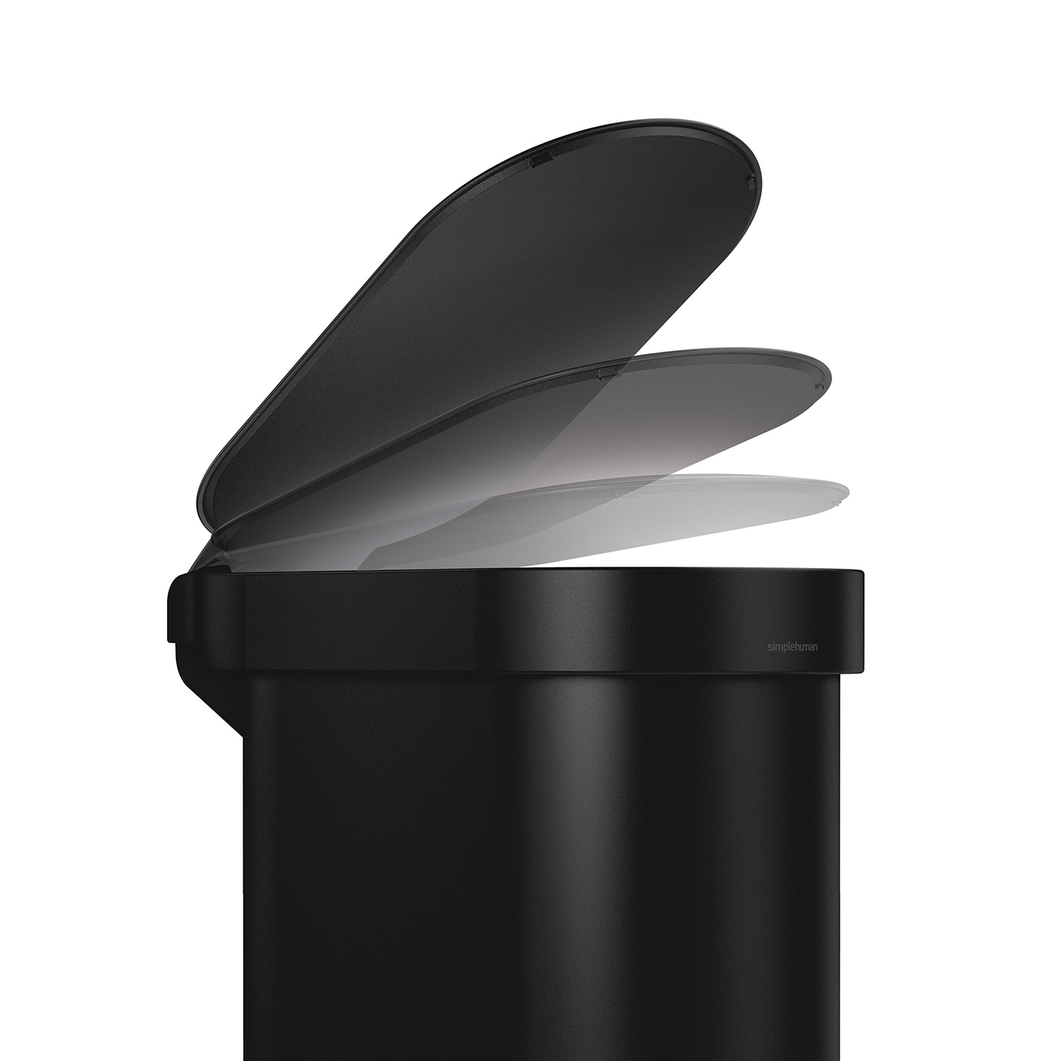 simplehuman treteimer schmal edelstahl schwarz deckel 98318