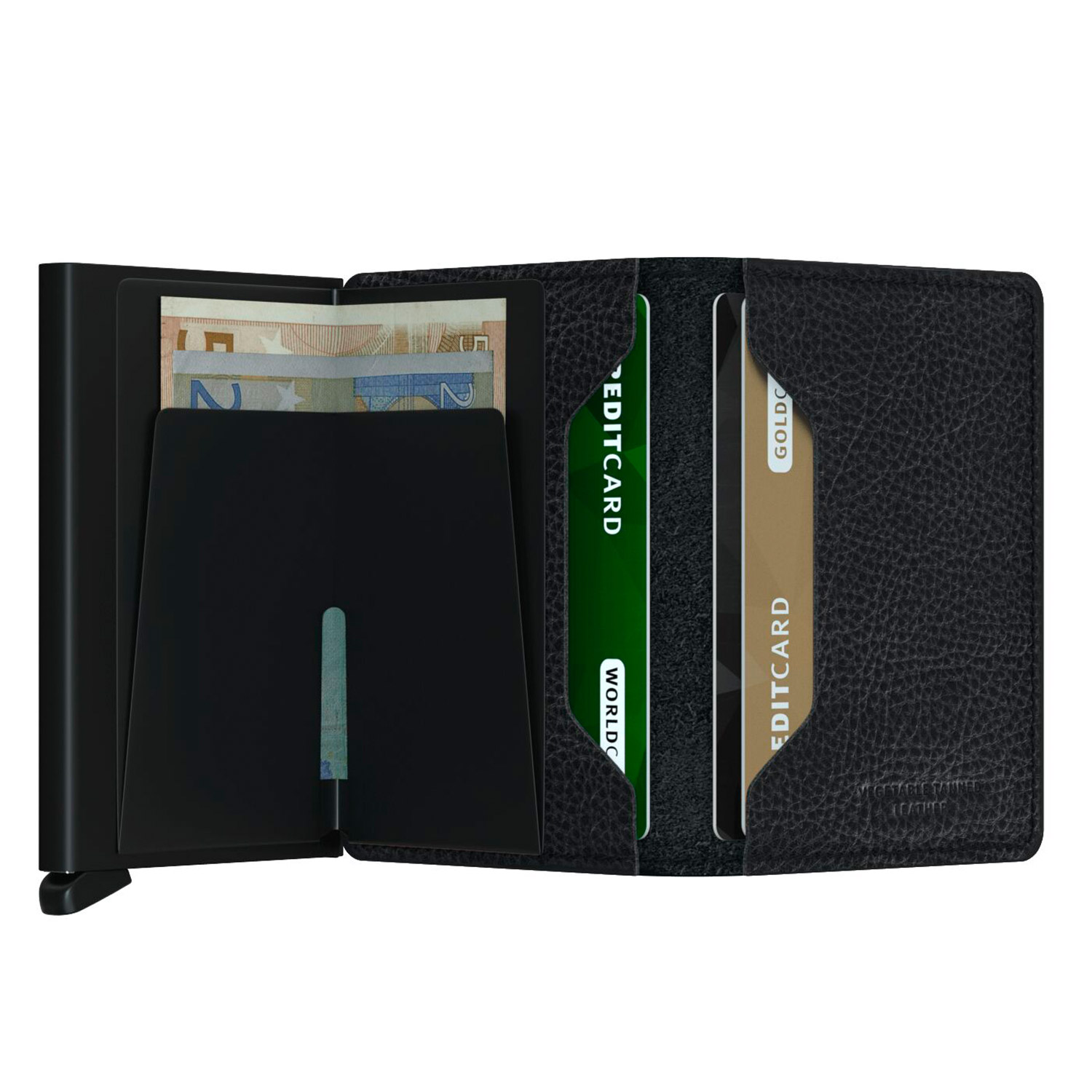 secrid slimwallet vegetable schwarz offen 104908
