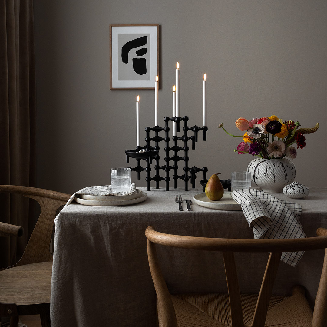 stoff nagel kerzenstaender schwarz 71916