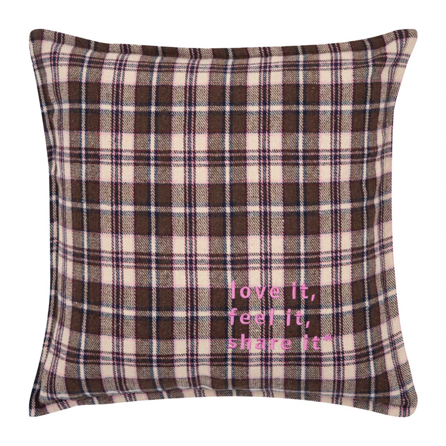 pad - Tartan Kissenhülle 45 x 45 cm brown-pink