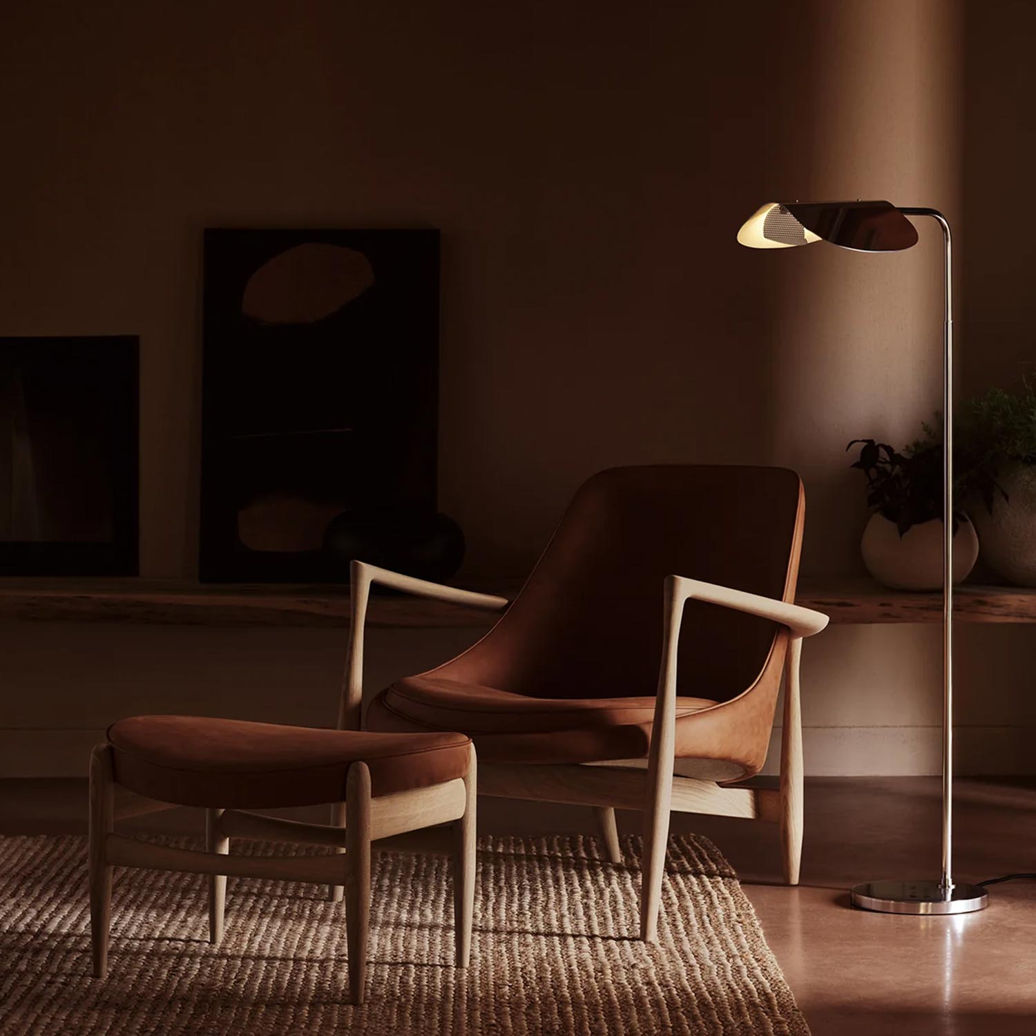 Audo - Elizabeth Loungesessel Natural Oak/beige