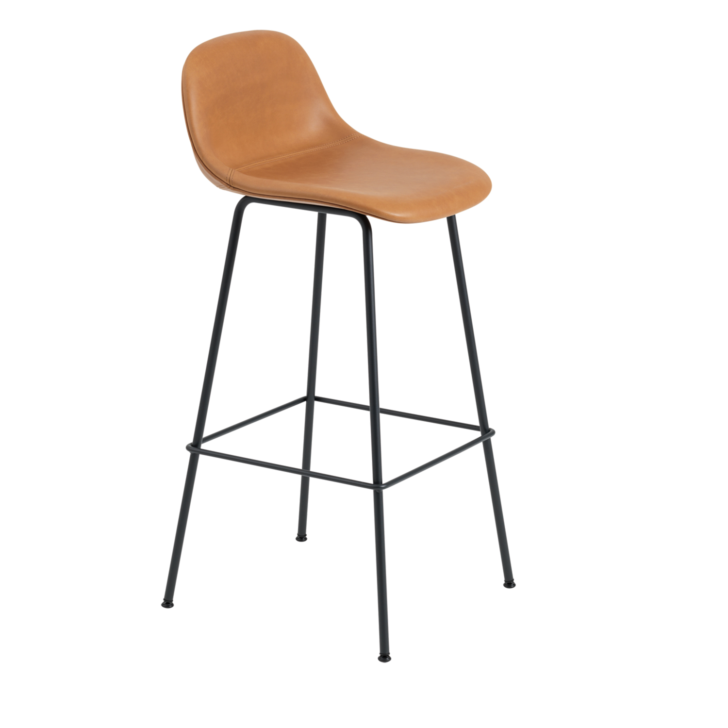 muuto fiber bar stool refine leder cognac anthrazit 83457