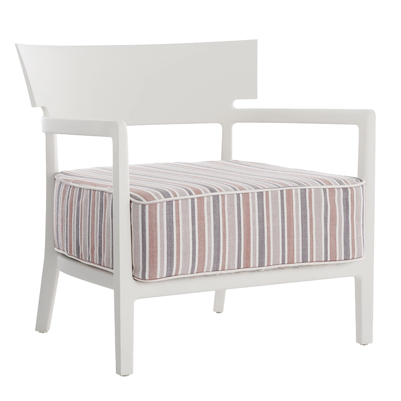 Kartell - Cara Mat Outdoor Sessel weiß / ziegelrote Linien