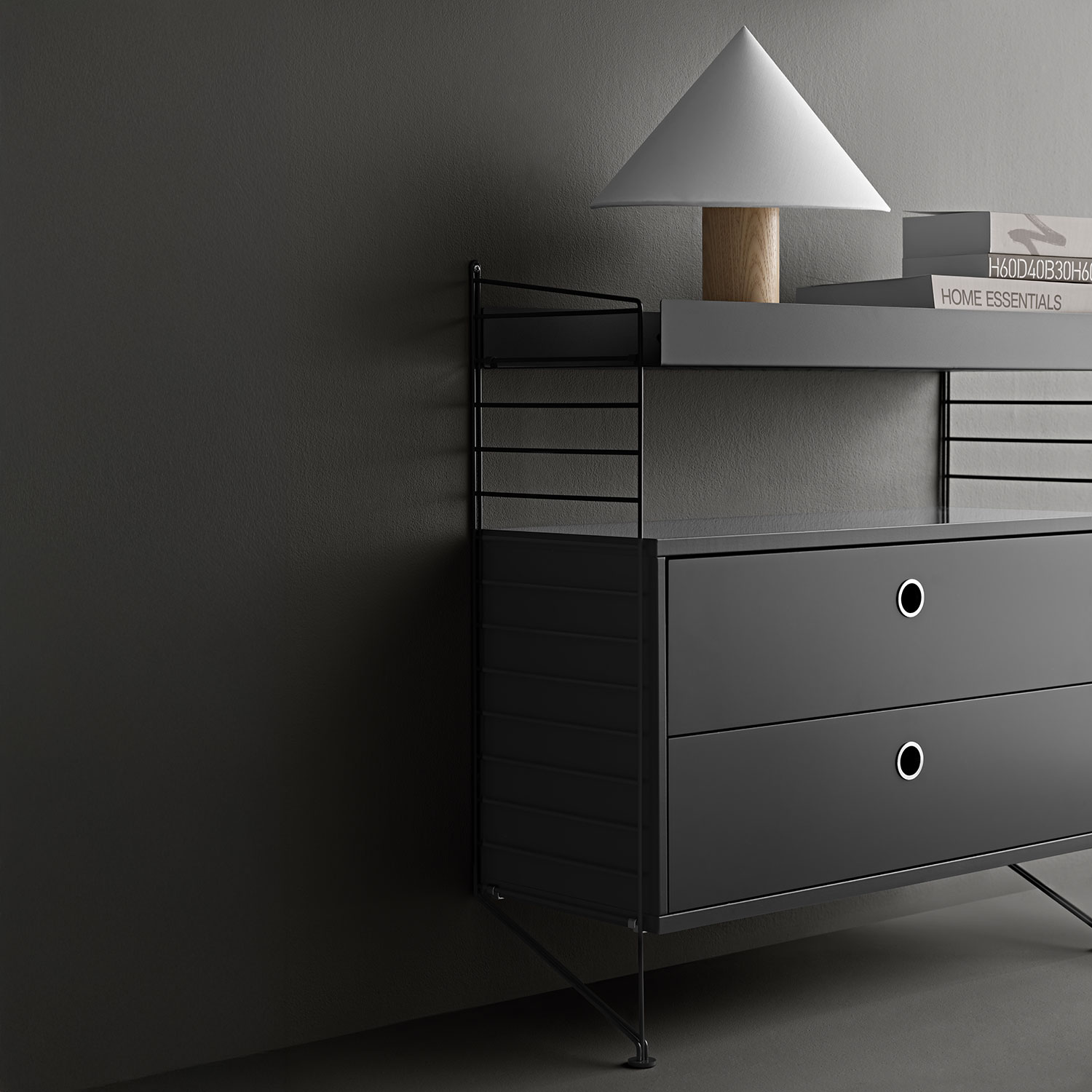 string - Regalboden Metall weiß 58x30x4 cm