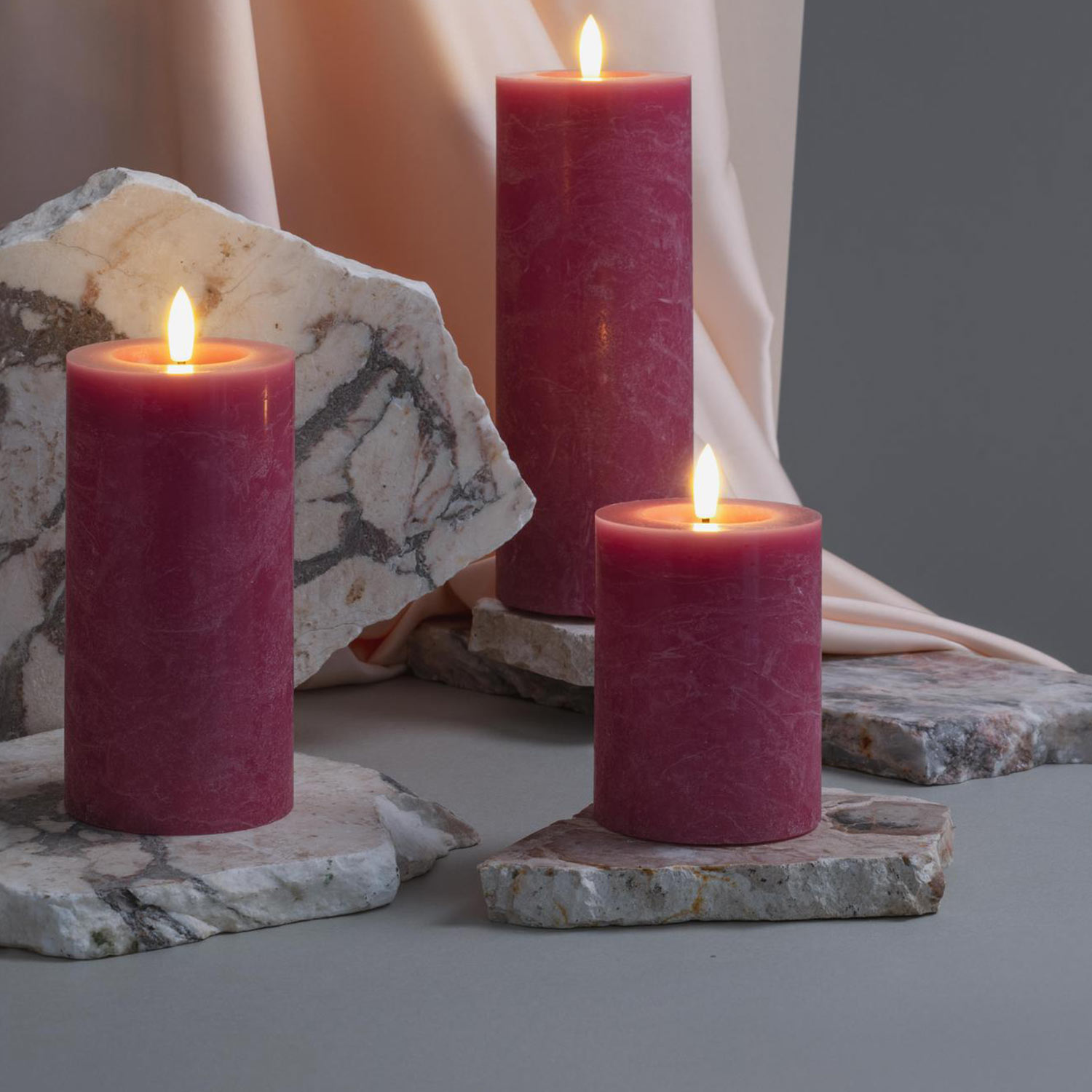 Moods&More - LED-Stumpenkerze Ø74x150mm classic white