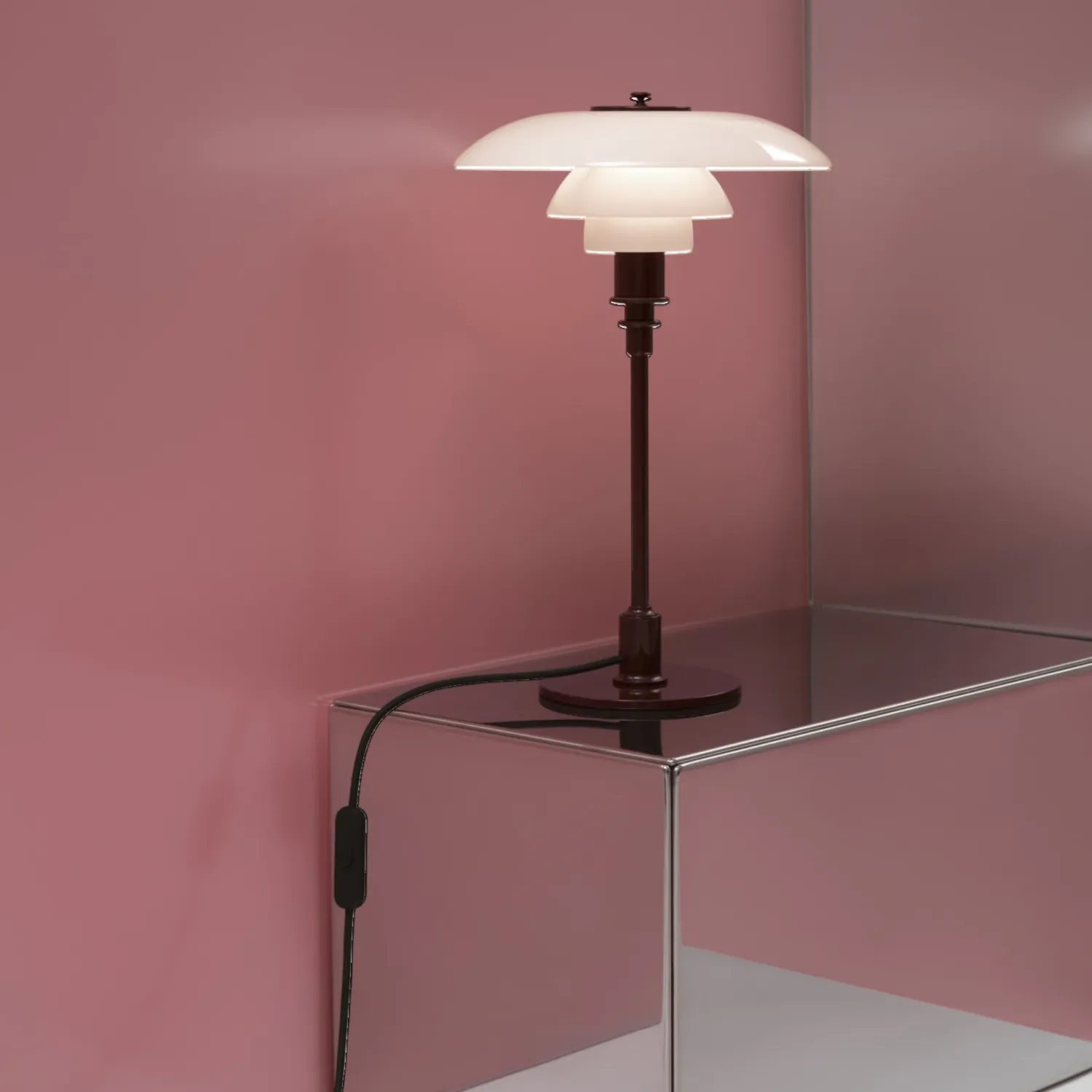 Louis Poulsen - PH 3/2 Tischleuchte glossy burgundy