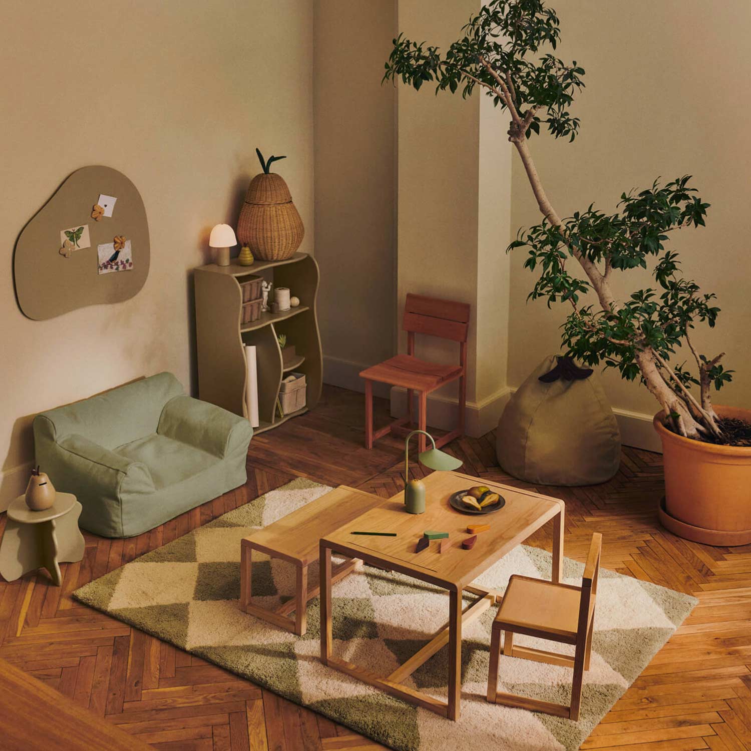 Ferm Living - Billow Knautschsack tan