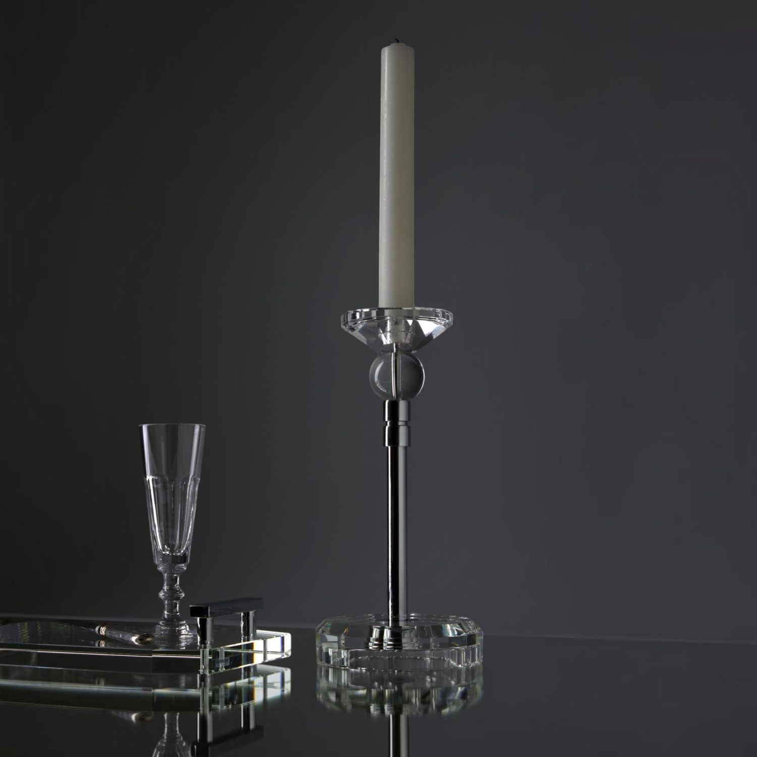 Decor Walther - KR Highlight Kerzenhalter kristall/chrom