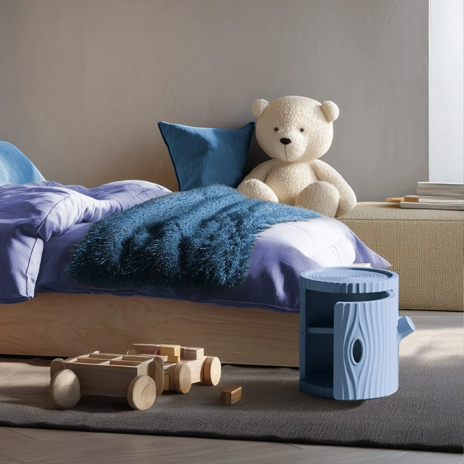 Qeeboo - Tronco Aufbewahrungsbox blue avio