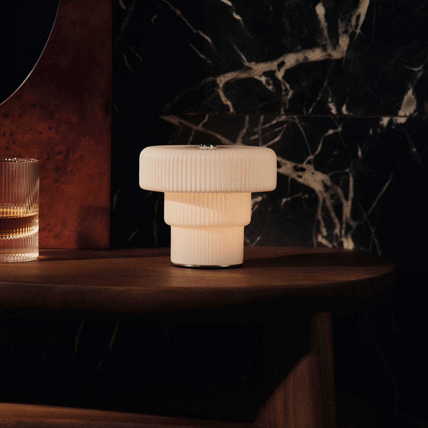 Ferm Living - Ripple portable Lampe H16,5 weiß