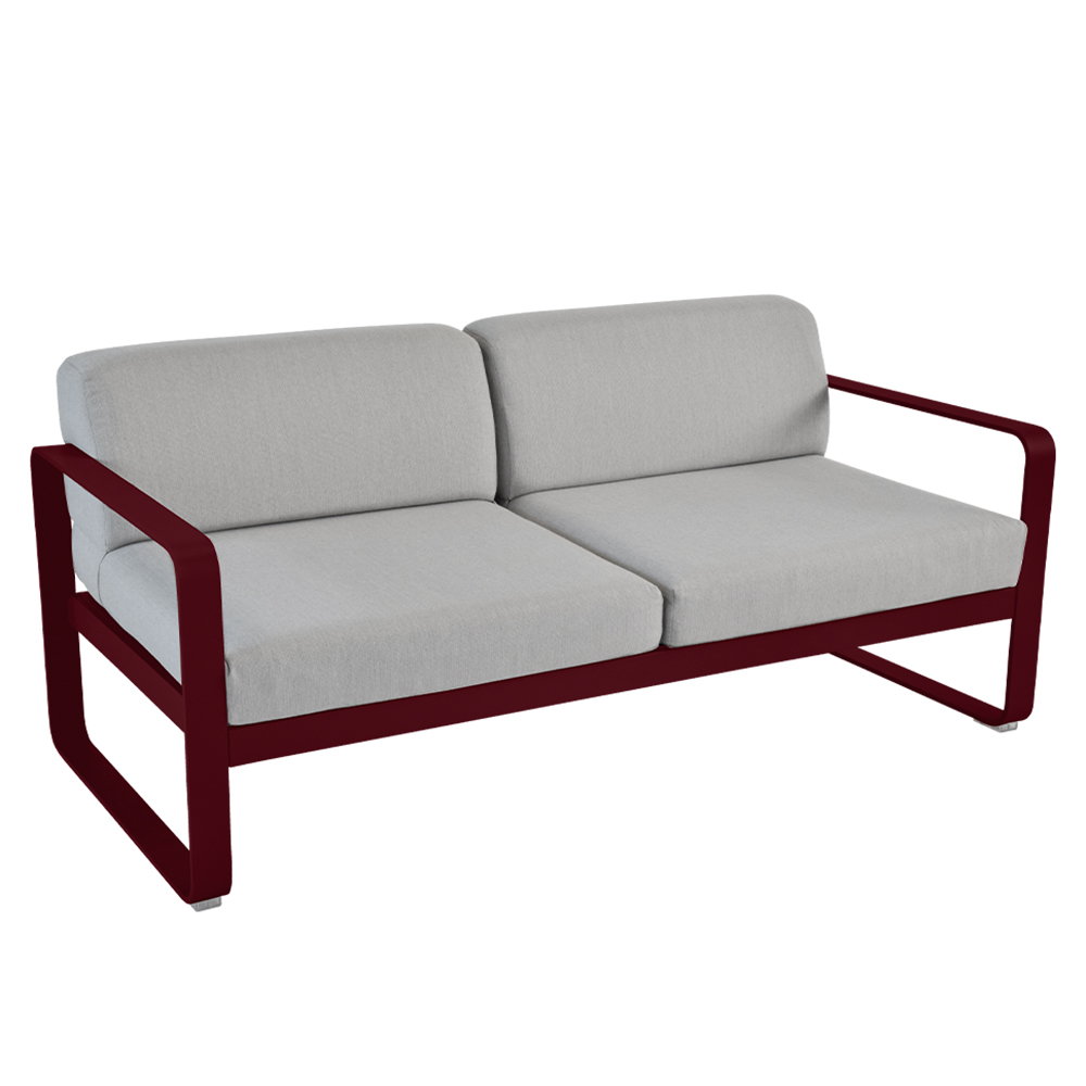 fermob bellevie 2 sitzer schwarzkirsche flanellgrau 88441