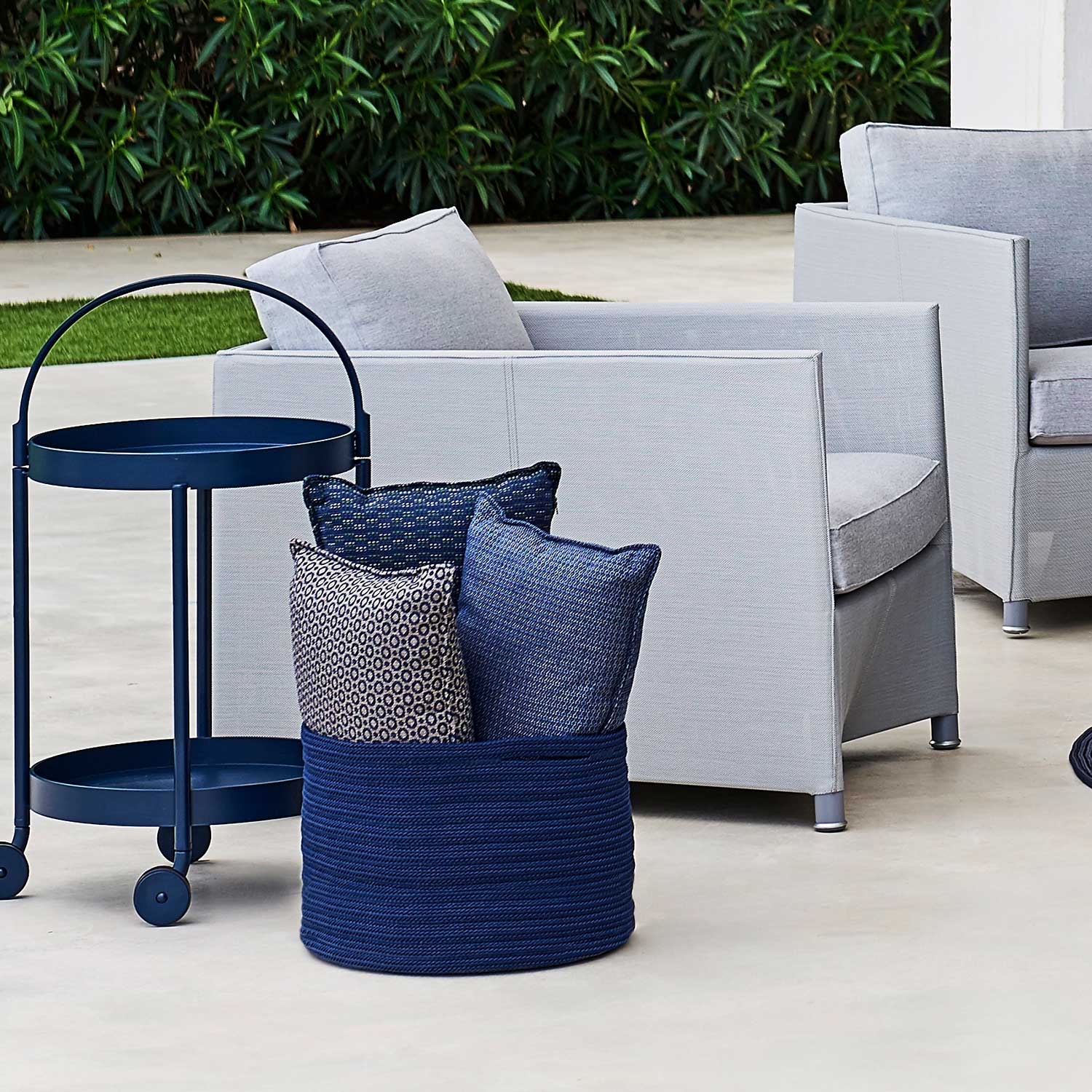 soft rope korb cane line blau kissen 52921