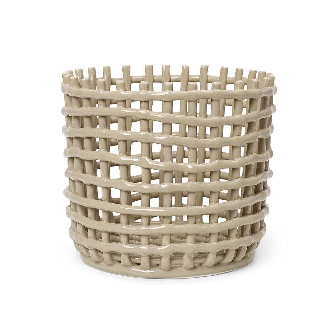 fermliving ceramicbasket cashmere large 66547