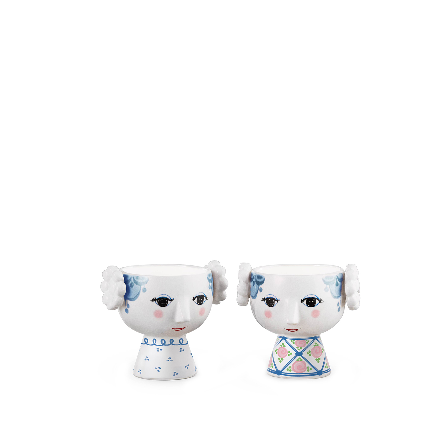 Björn Wiinblad - Eva Teelichthalter ⌀6,5 cm 2er-Set blau/ro