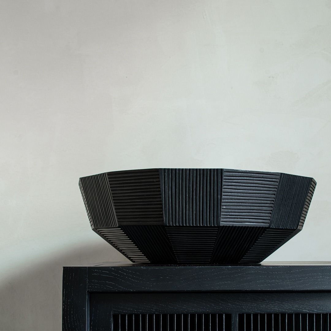 ethnicraft striped schale mahagoni ambiente deko 84244