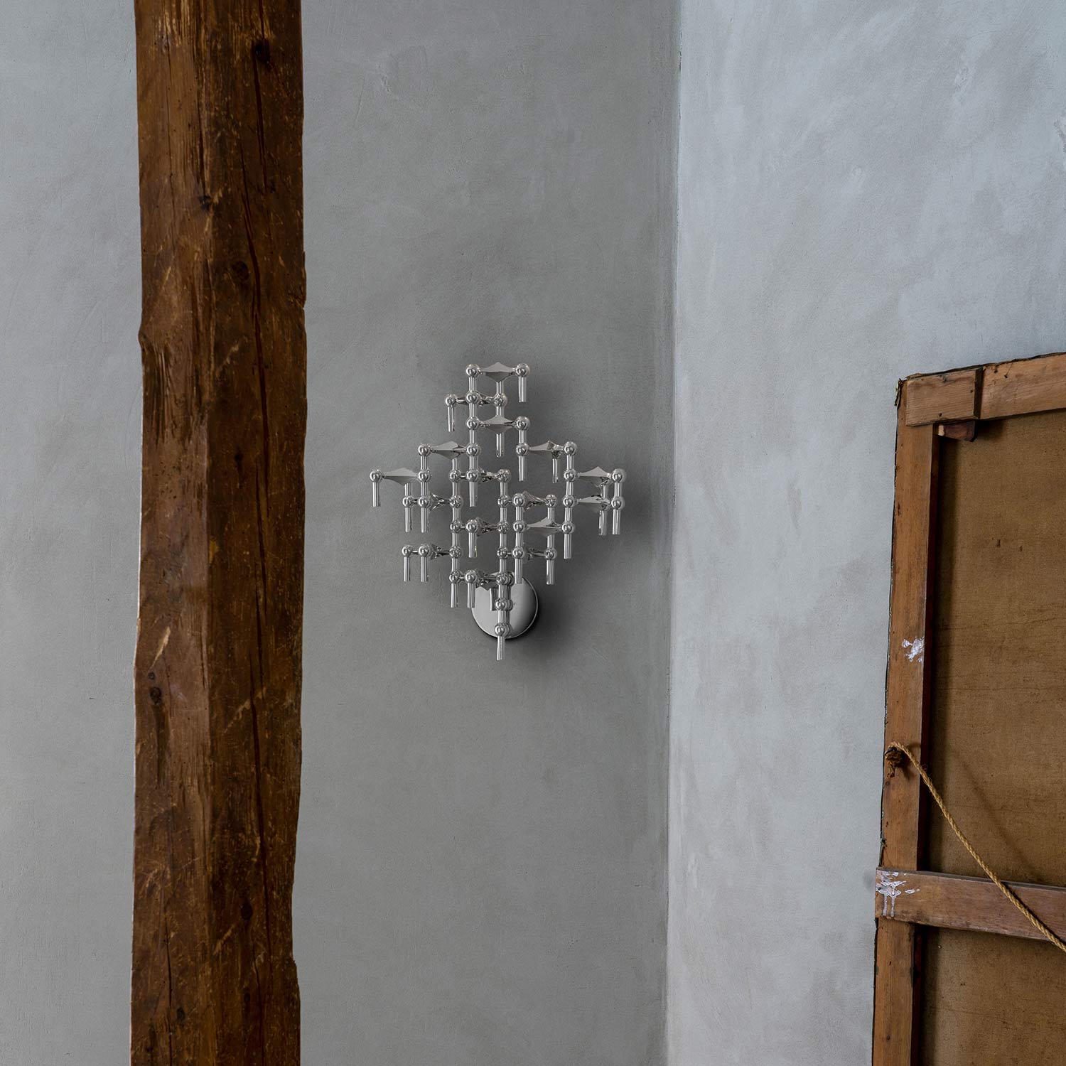 STOFF Nagel - Wandhalterung für Kerzenhalter chrom