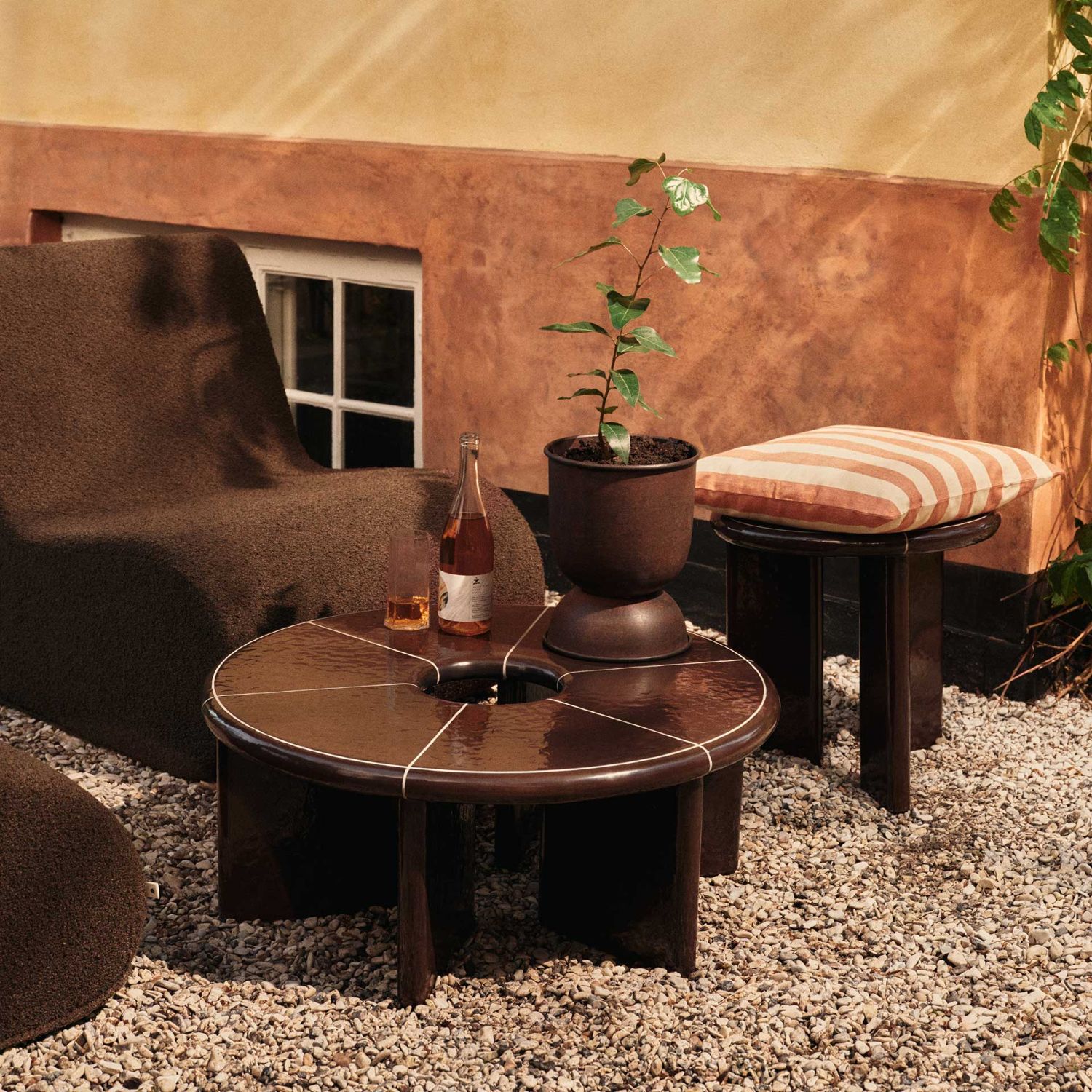 Ferm Living - Deya Couchtisch Ø 80 cm dark green