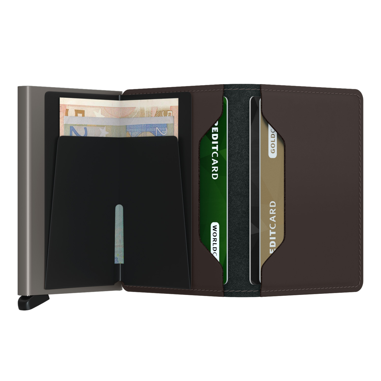 secrid slimwallet matte truffle offen 104828