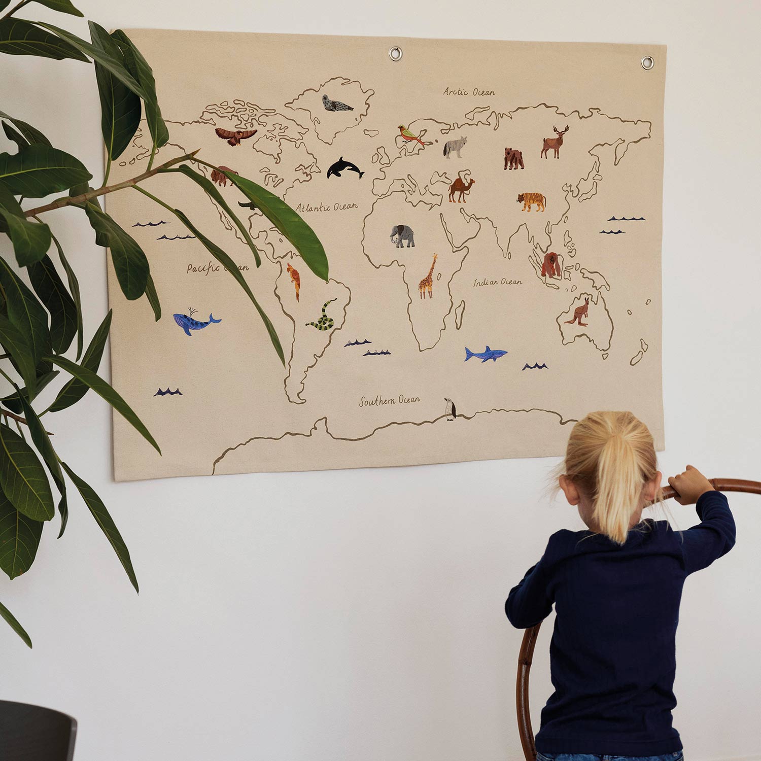 ferm living the world textile map ambiente 84810