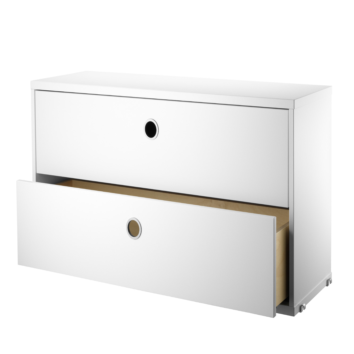 string chest drawers white open1