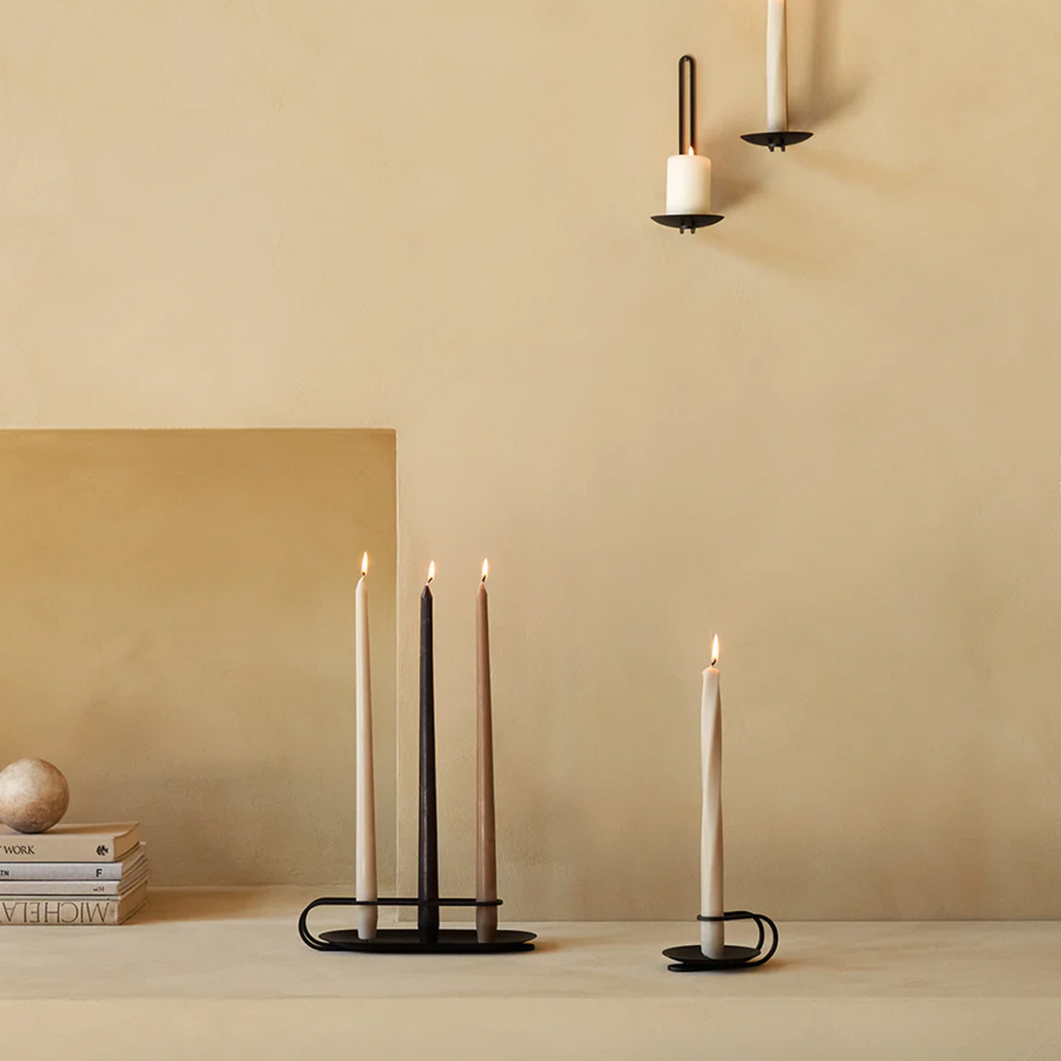 Audo - Clip Kerzenhalter 3-armig, schwarz