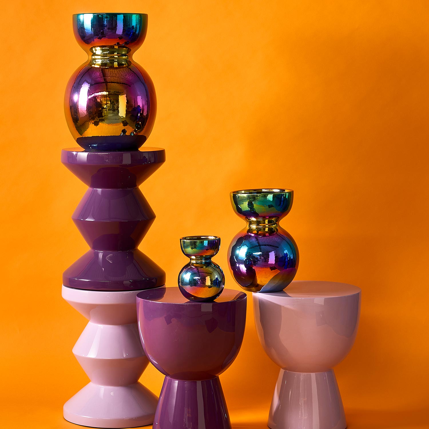 pols potten boolb vase m mehrfarbig hocker 99045