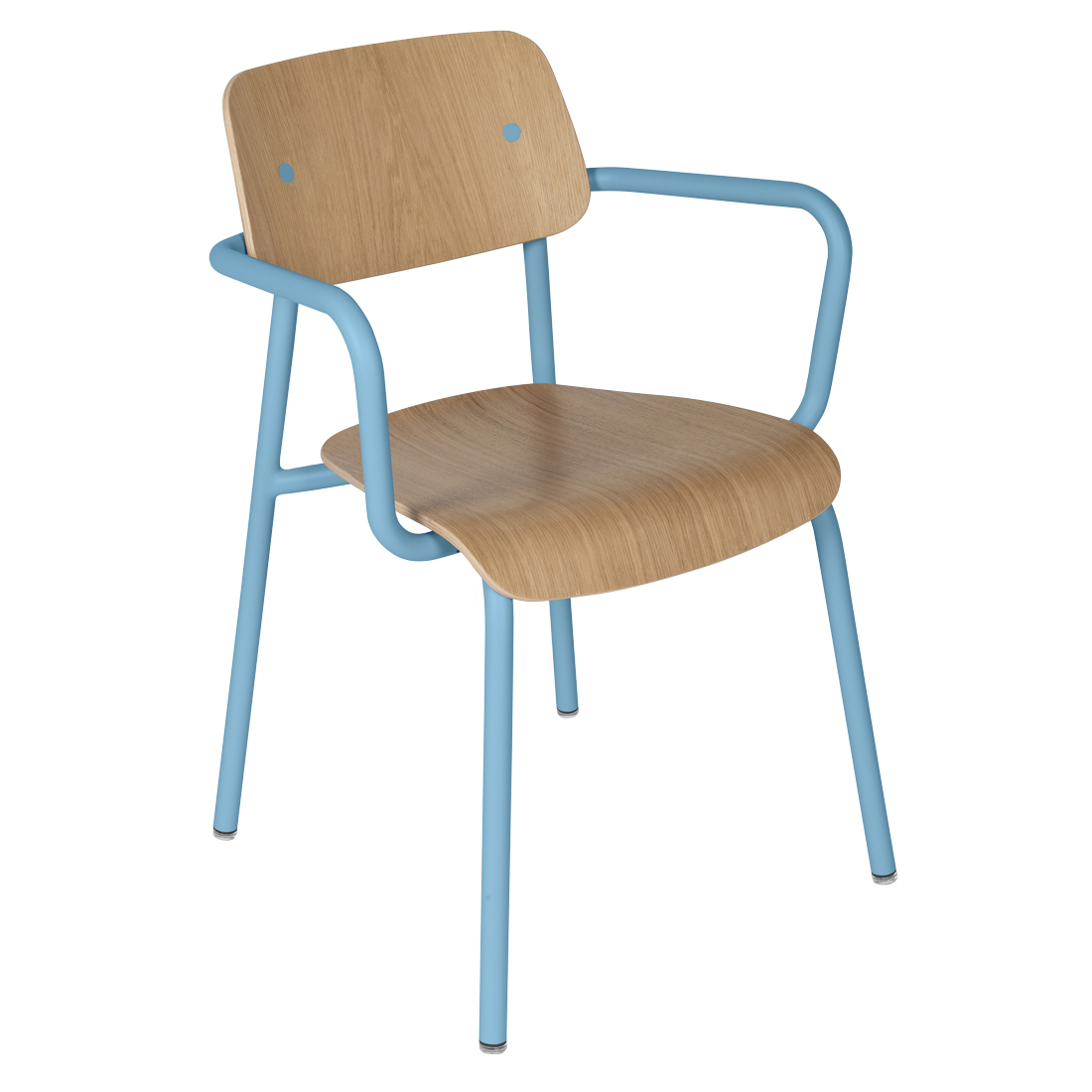 Fermob - Studie Stuhlsessel Alu / Eiche maya-blau