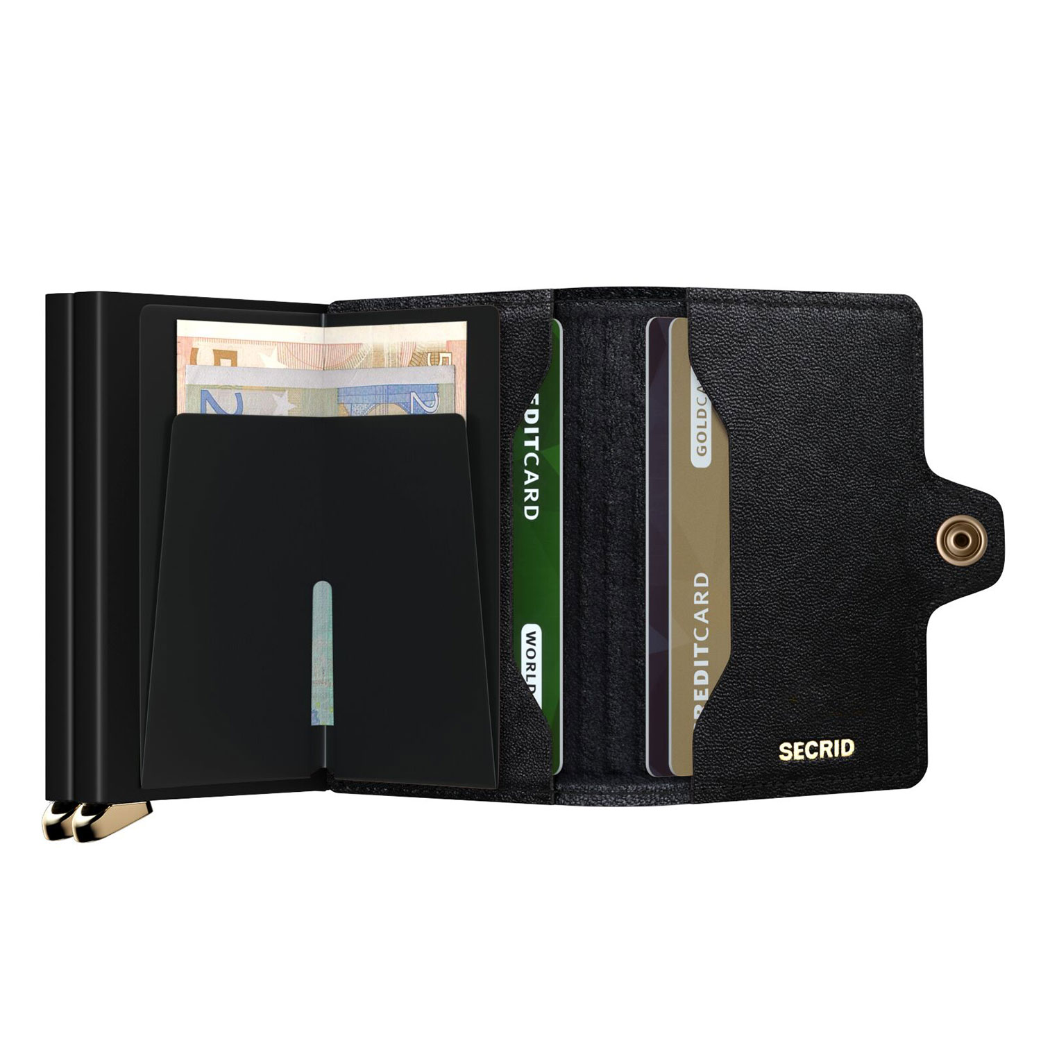 secrid twinwallet Emboss Diamond schwarz offen 105127
