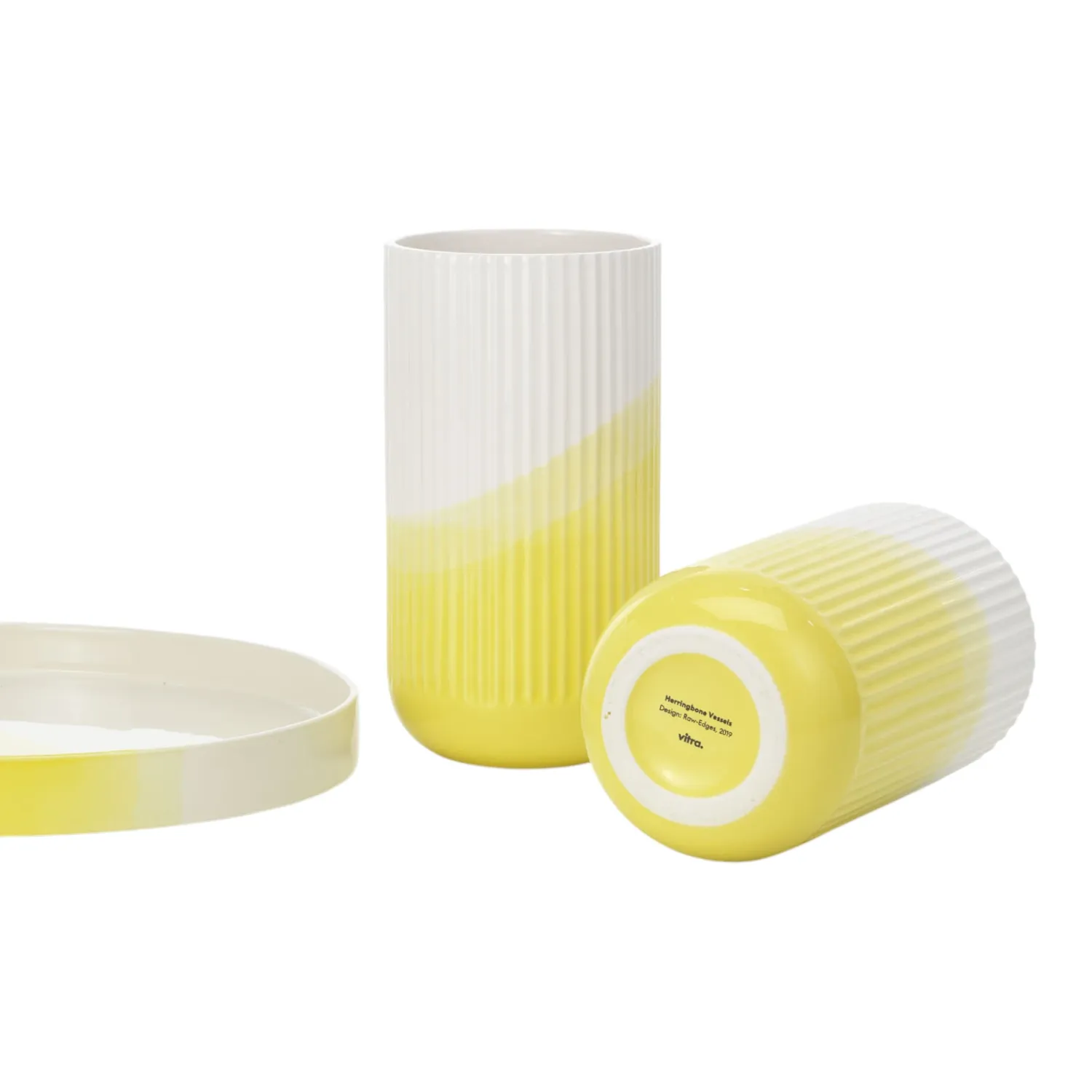 Vitra - Herringbone Vase geriffelt, gelb