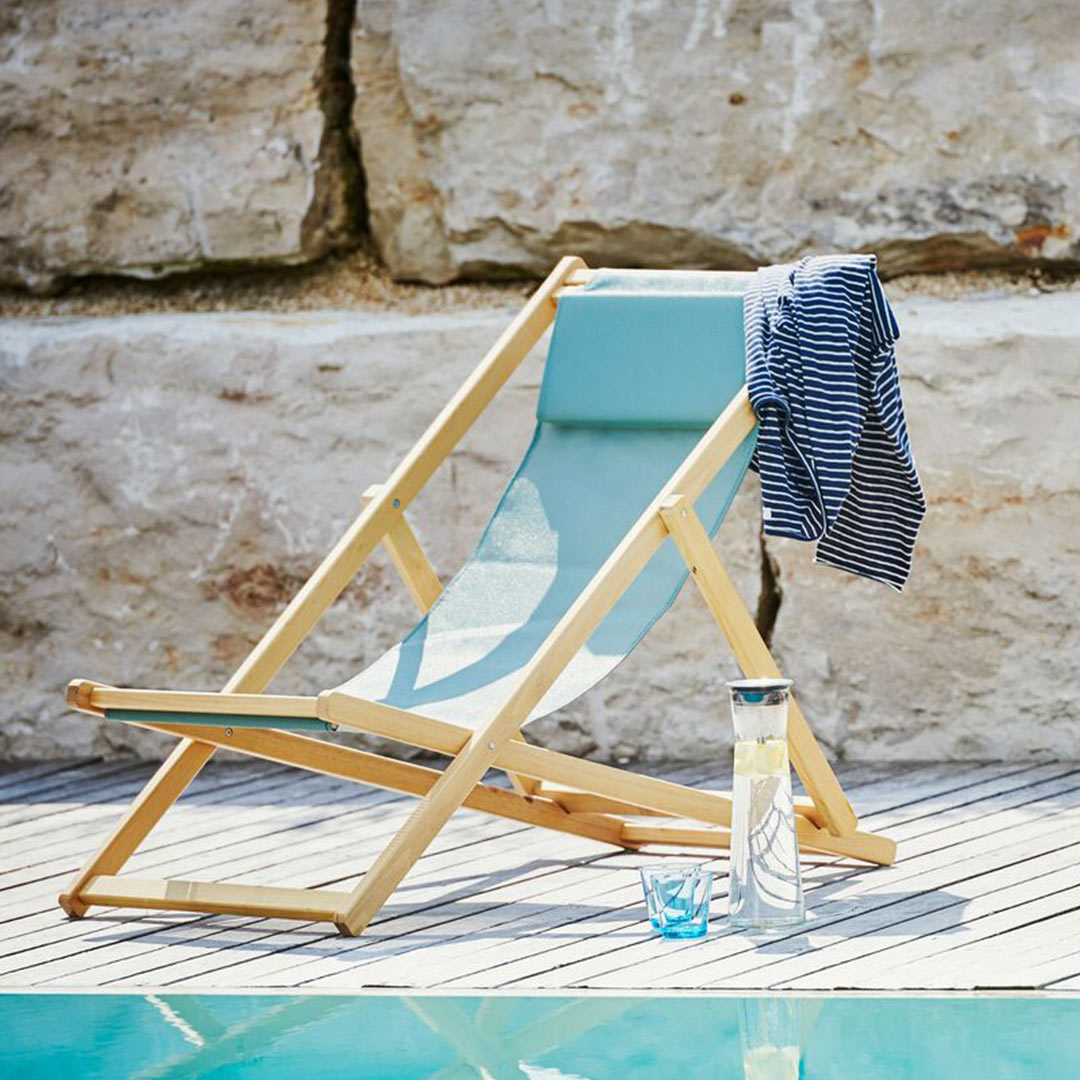 fiam relax liegestuhl klappbar blau 78246