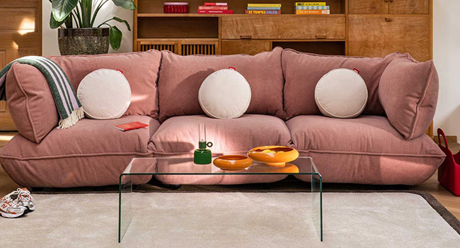 Fatboy Sofa Sumo Modulares Sofa Cord recycled sofa pink im Wohnzimmer