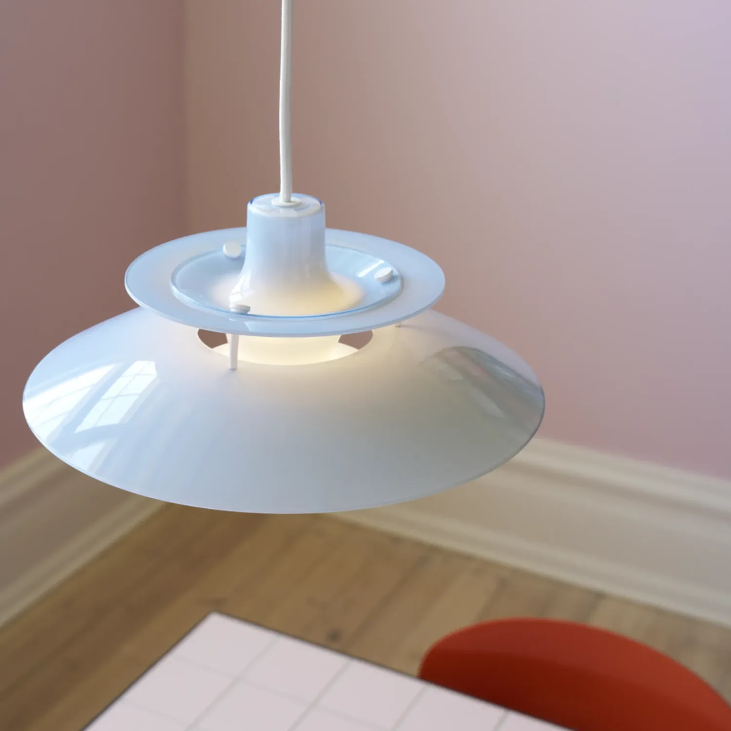 Louis Poulsen - PH 5 Ø 320 Opal Pendelleuchte pale blue